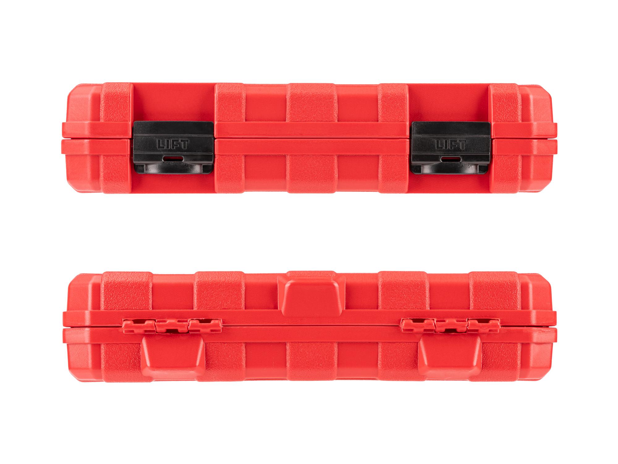 Side view of Tekton case impact drive 6-point socket set. Item #SID90403