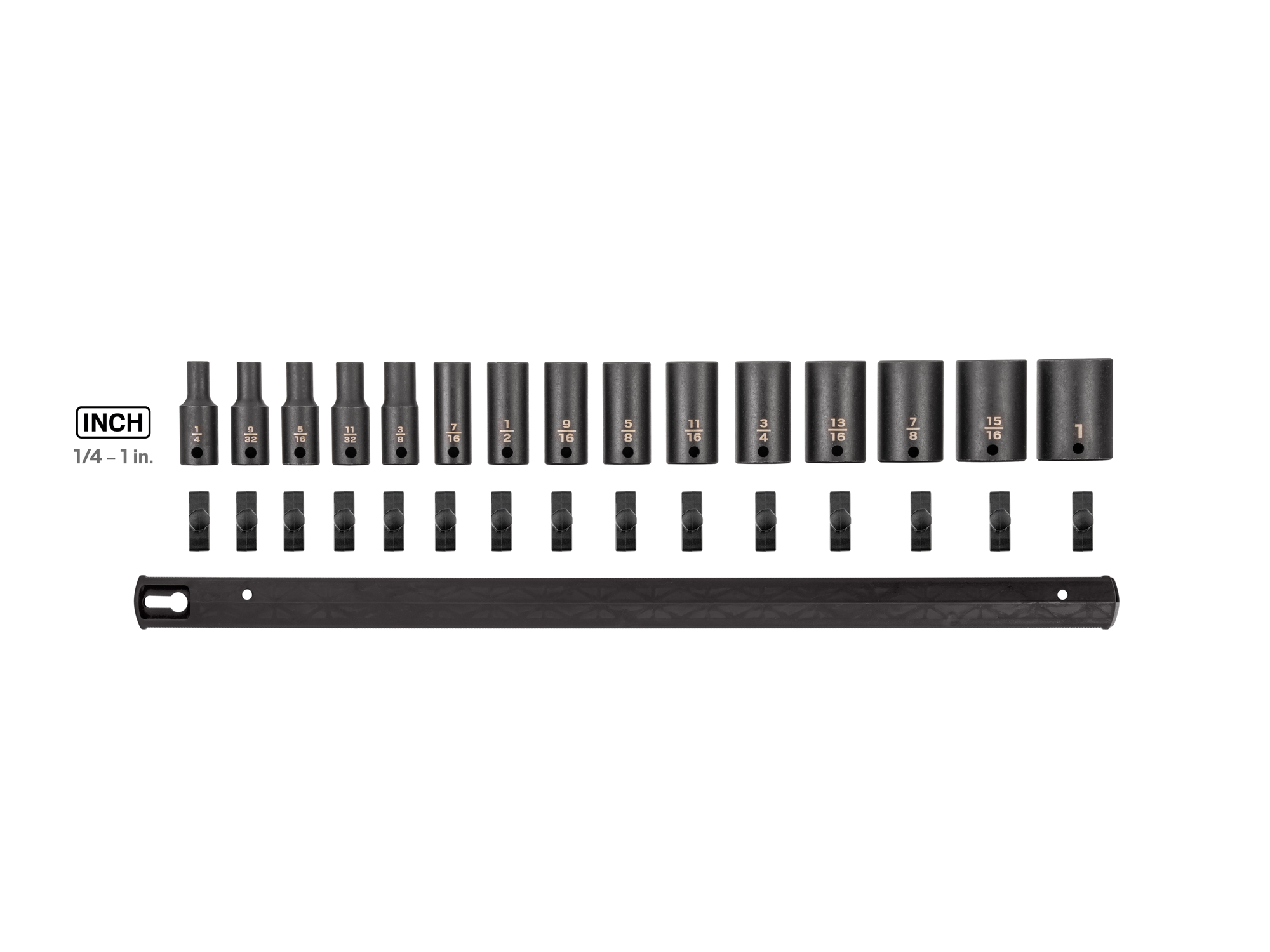 3/8 Inch Drive Semi-Deep 6-Point Impact Socket Set (1/4-1 in) | TEKTON