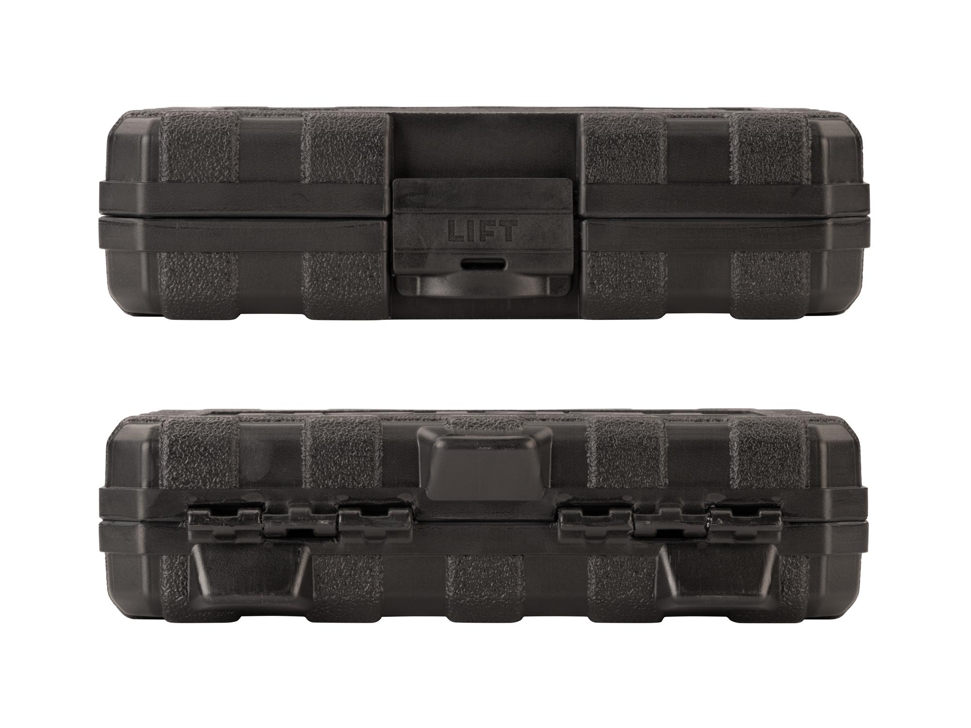 Side view of Tekton case impact drive 6-point socket set. Item #SID91300