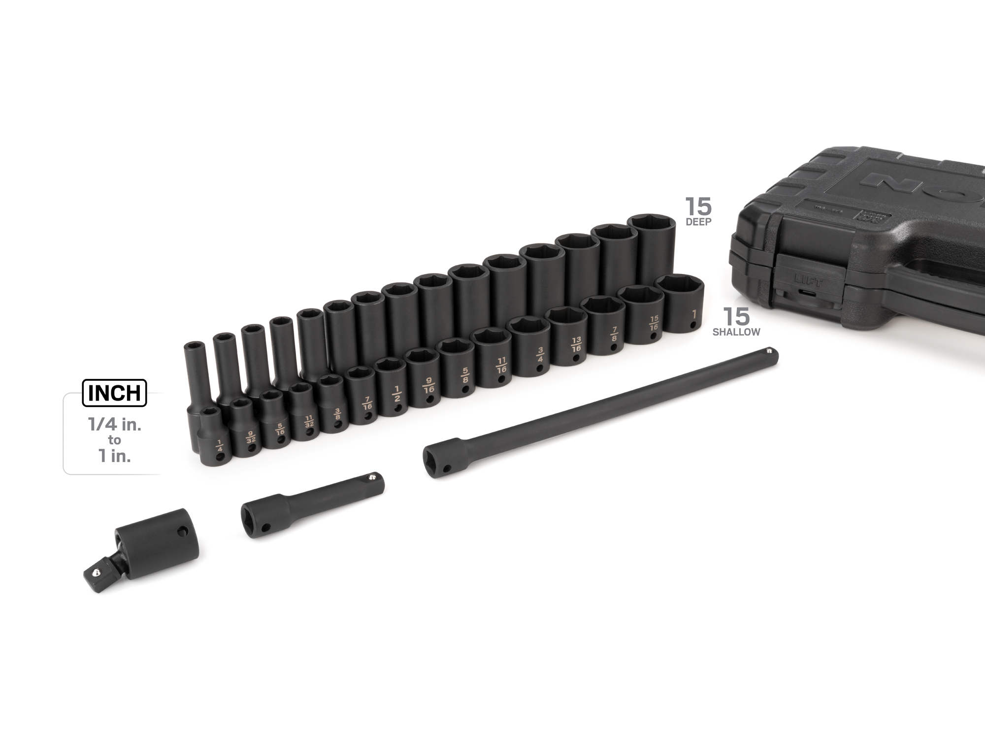 33-Piece 3/8 Inch Drive 6-Point Impact Socket Set | TEKTON | SID91400