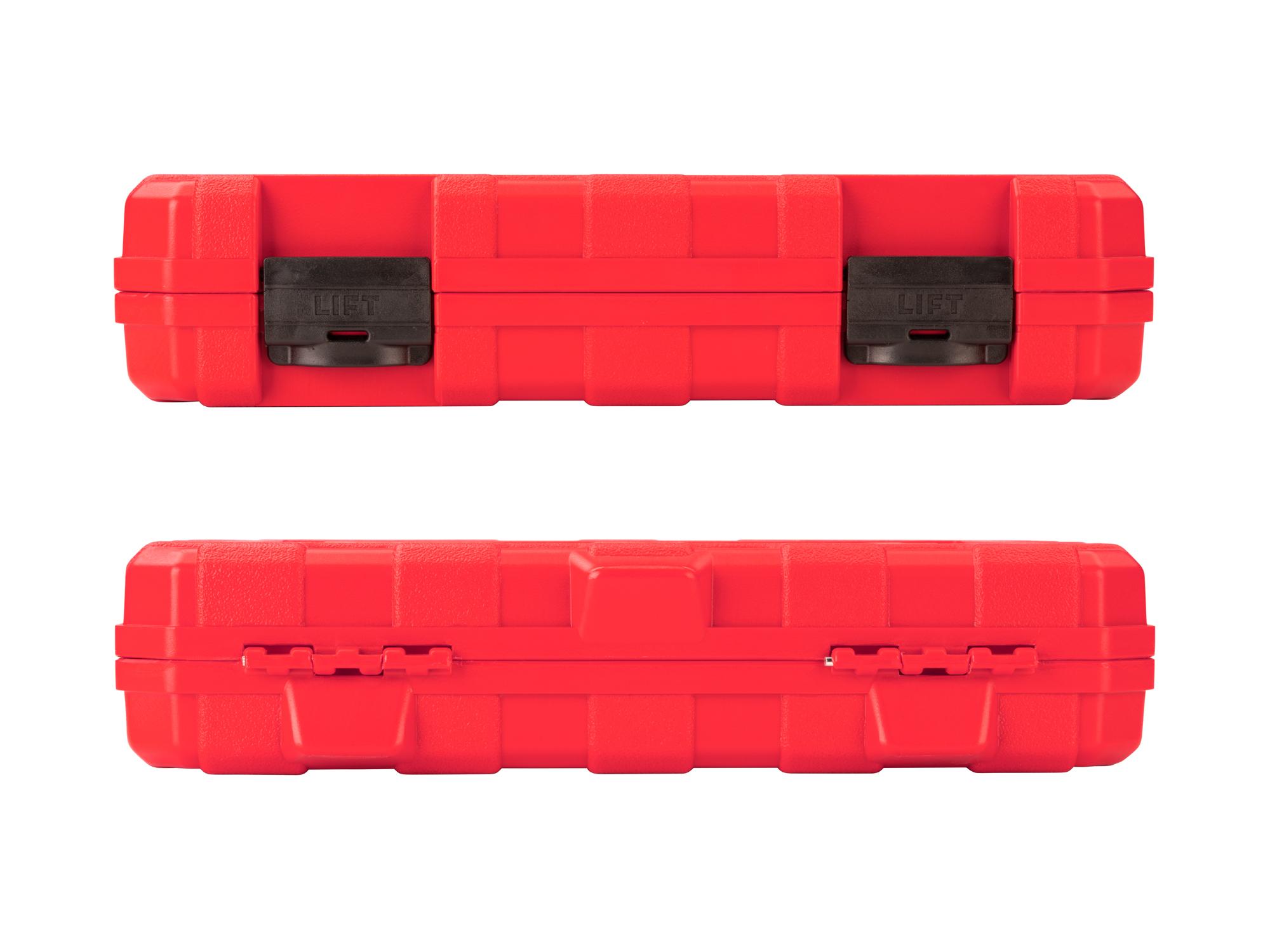 Side view of Tekton case impact drive 6-point socket set. Item #SID91402