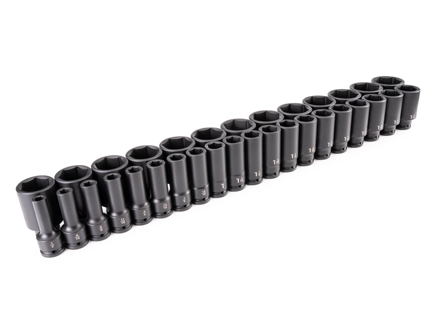 TEKTON 3/4 Inch Drive Deep 6-Point Impact Socket Set, 33-Piece (1/2 - 2-1/2 in.)