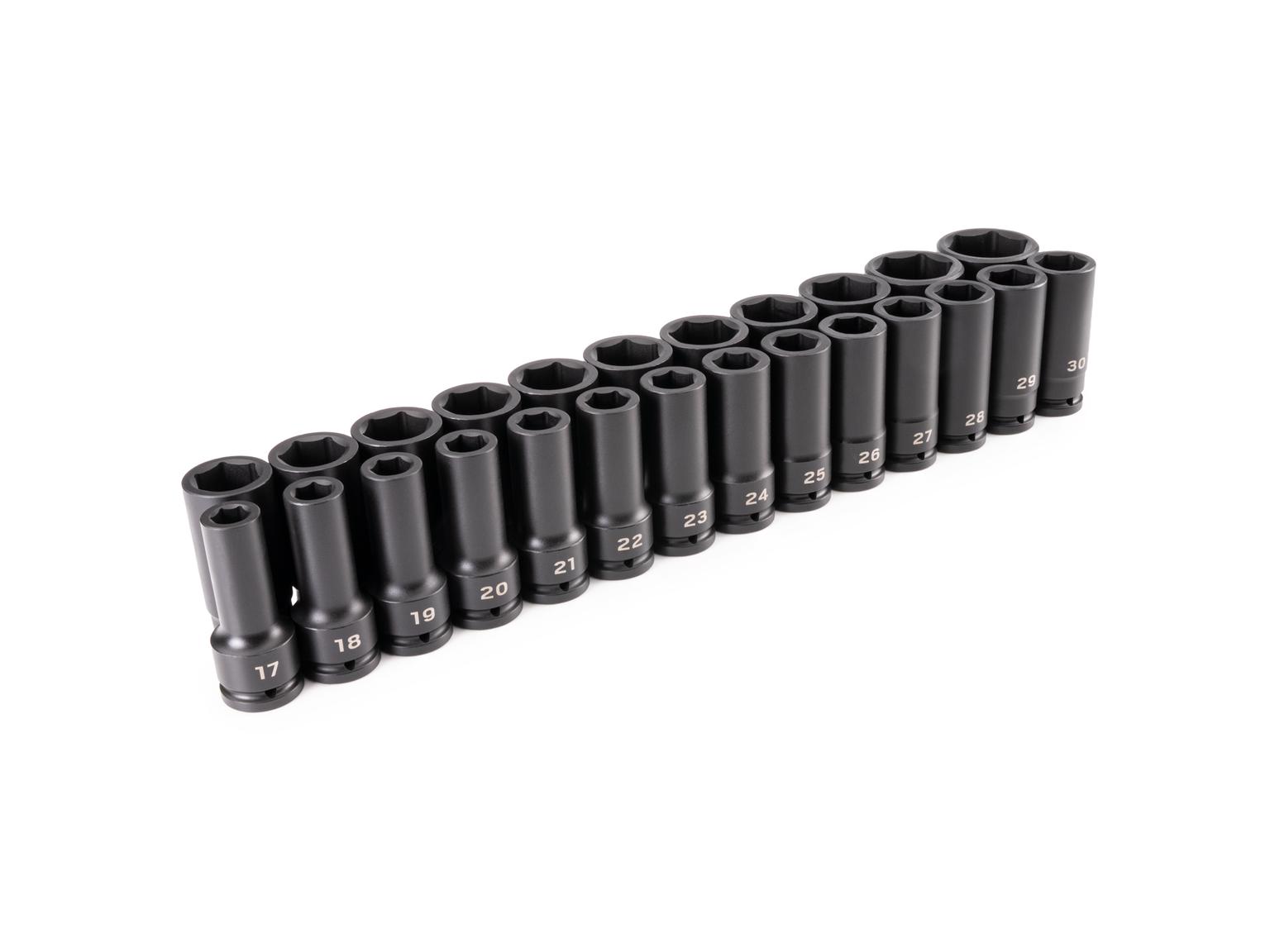 TEKTON 3/4 Inch Drive Deep 6-Point Impact Socket Set, 25-Piece (17 - 50 mm)