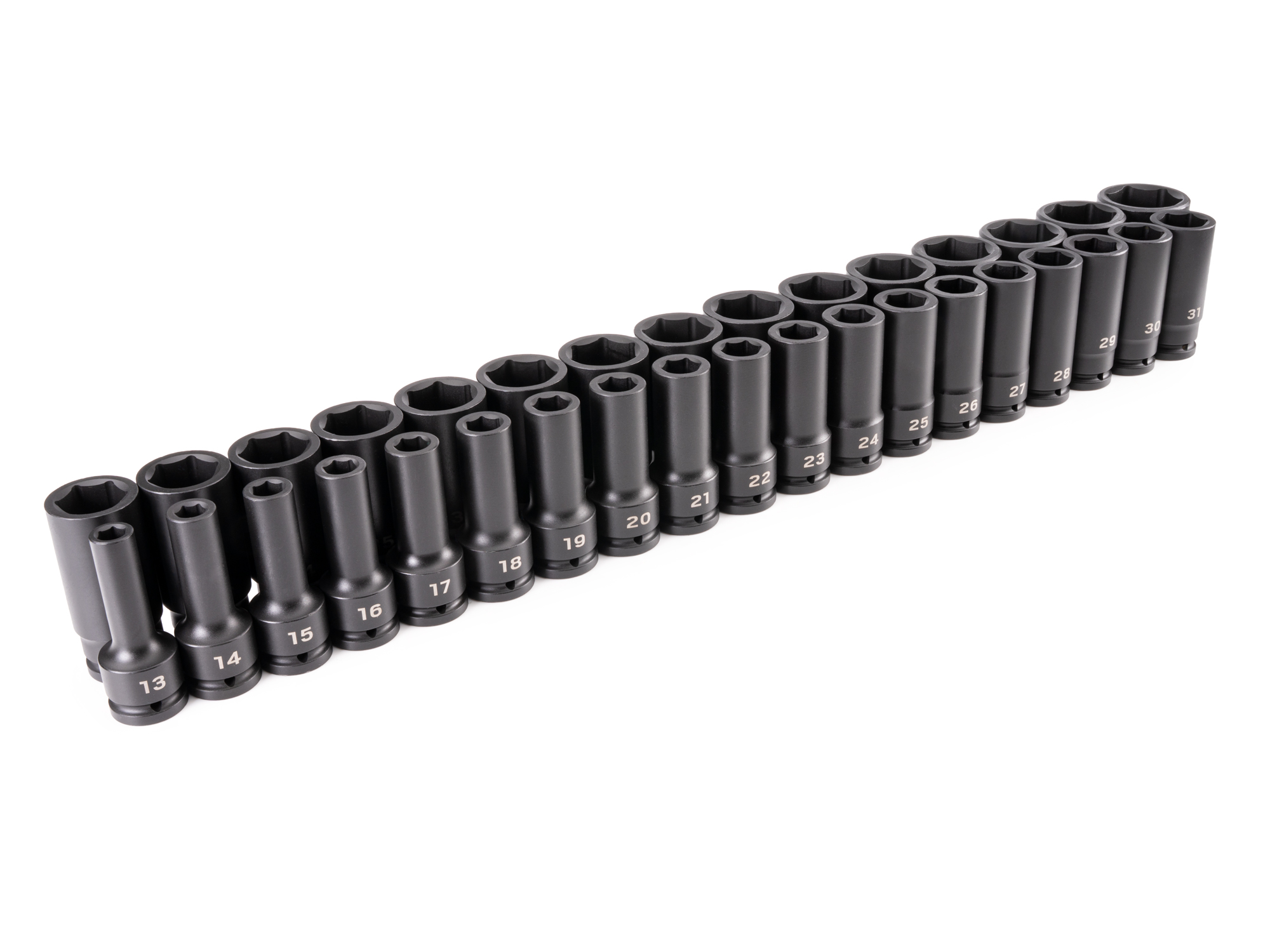 3/4 Inch Drive Deep 6-Point Impact Socket Set (13 - 50 mm) | TEKTON