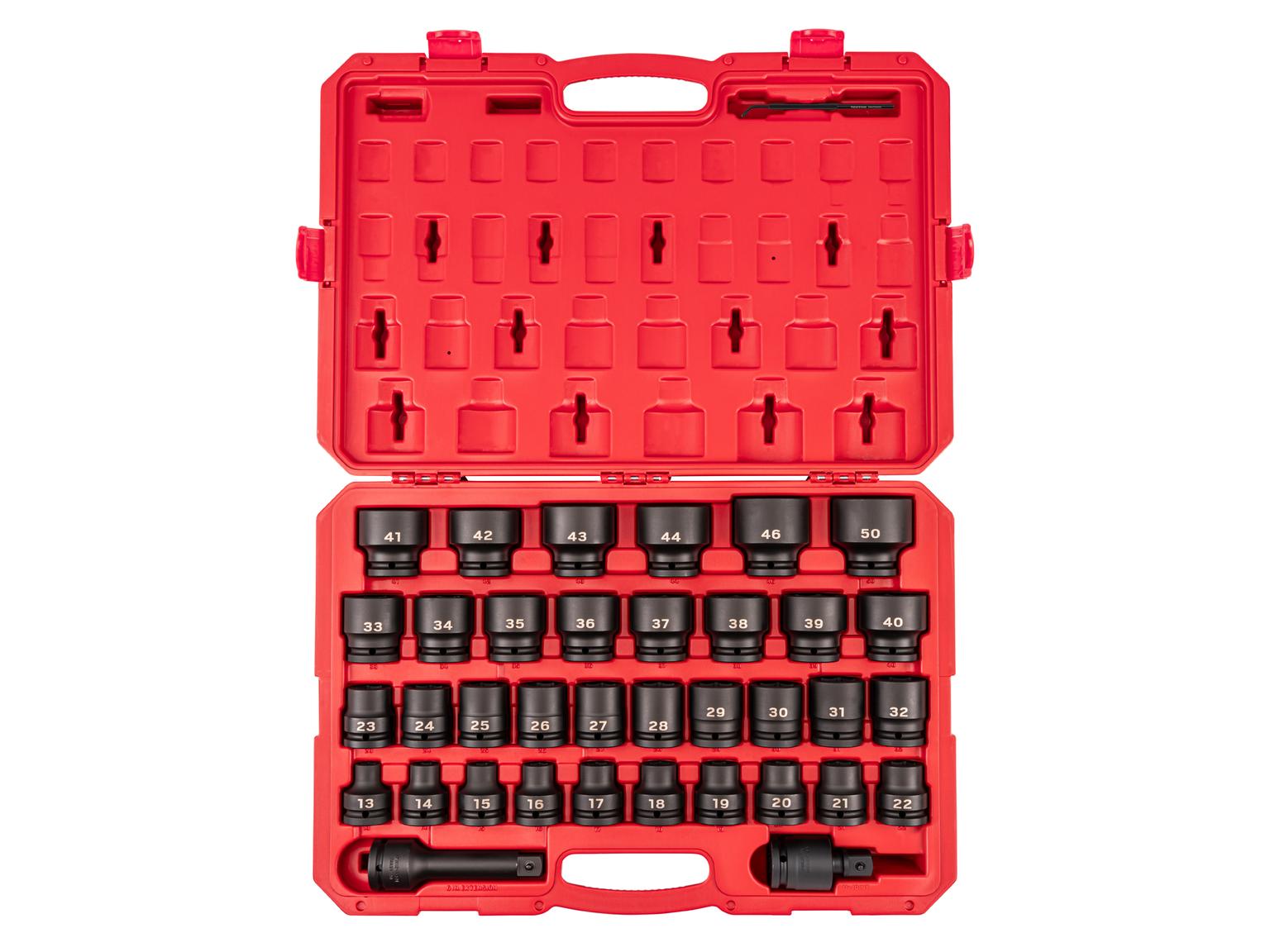 TEKTON 3/4 Inch Drive Shallow 6-Point Socket Set with Case, 37-Piece (13 - 50 mm)