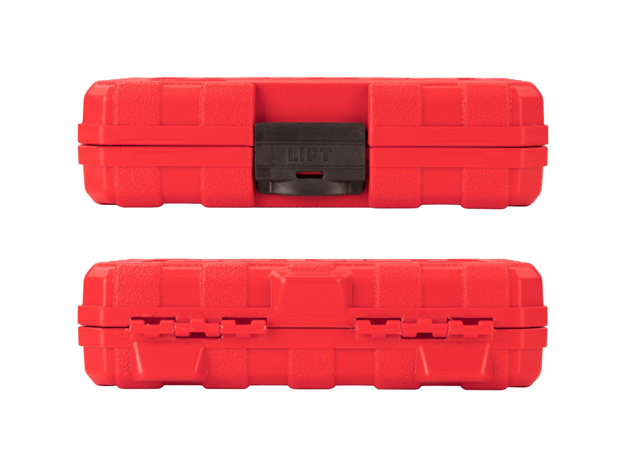 Side view of Tekton case impact drive 6-point socket set. Item #SIF92400