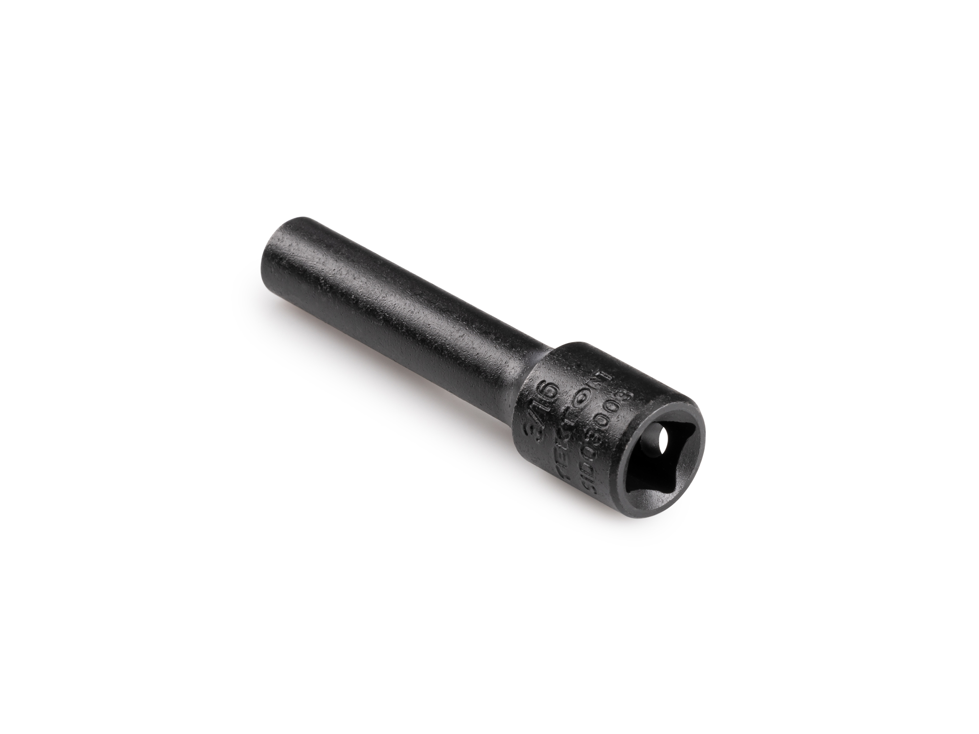 Size: 3/16 inch (SAE) deep 6-point impact socket. Has a high-visibility laser etched size marking and a permanent stamped size marking. SID03003.