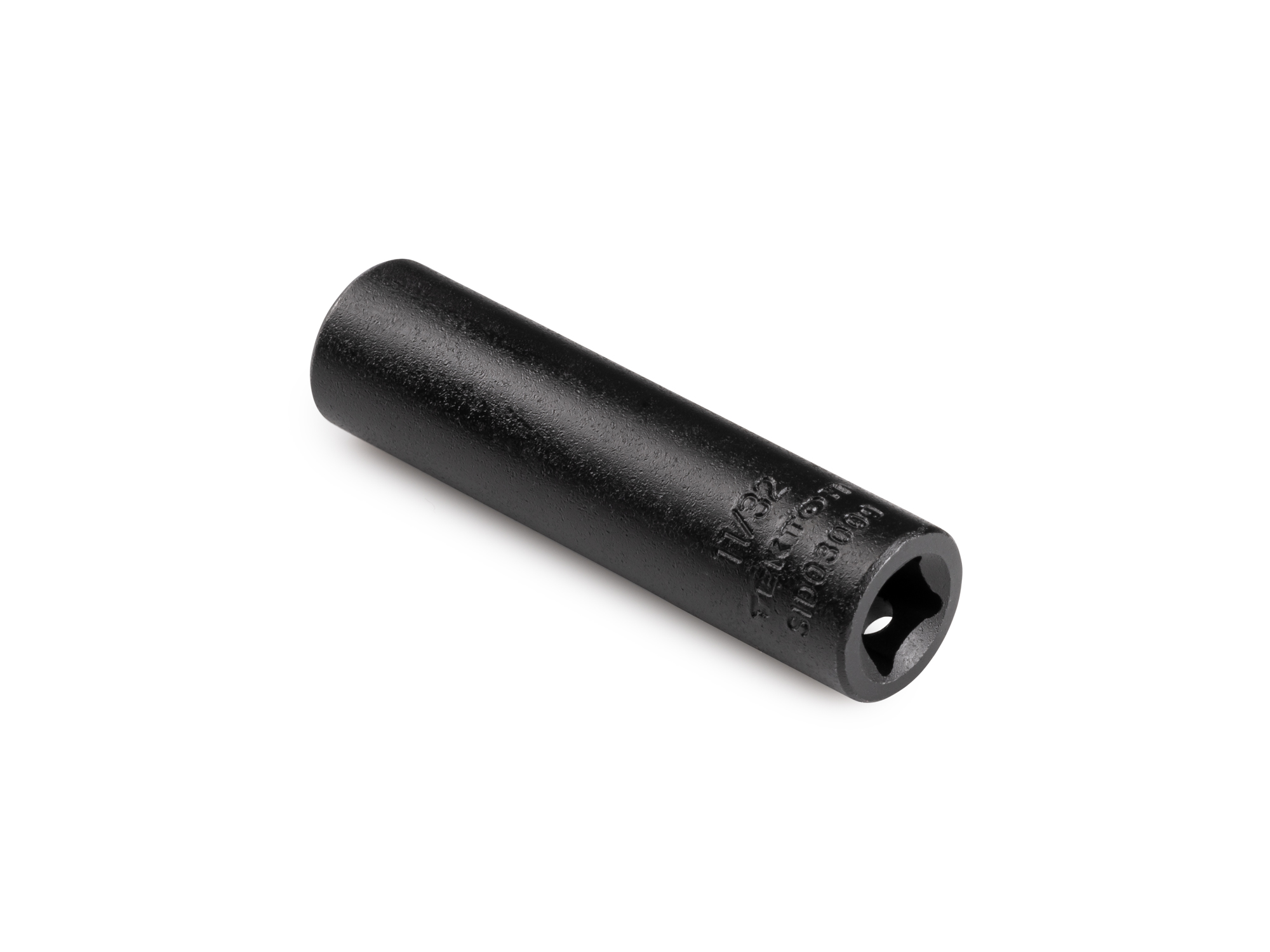 Size: 11/32 inch (SAE) deep 6-point impact socket. Has a high-visibility laser etched size marking and a permanent stamped size marking. SID03009.