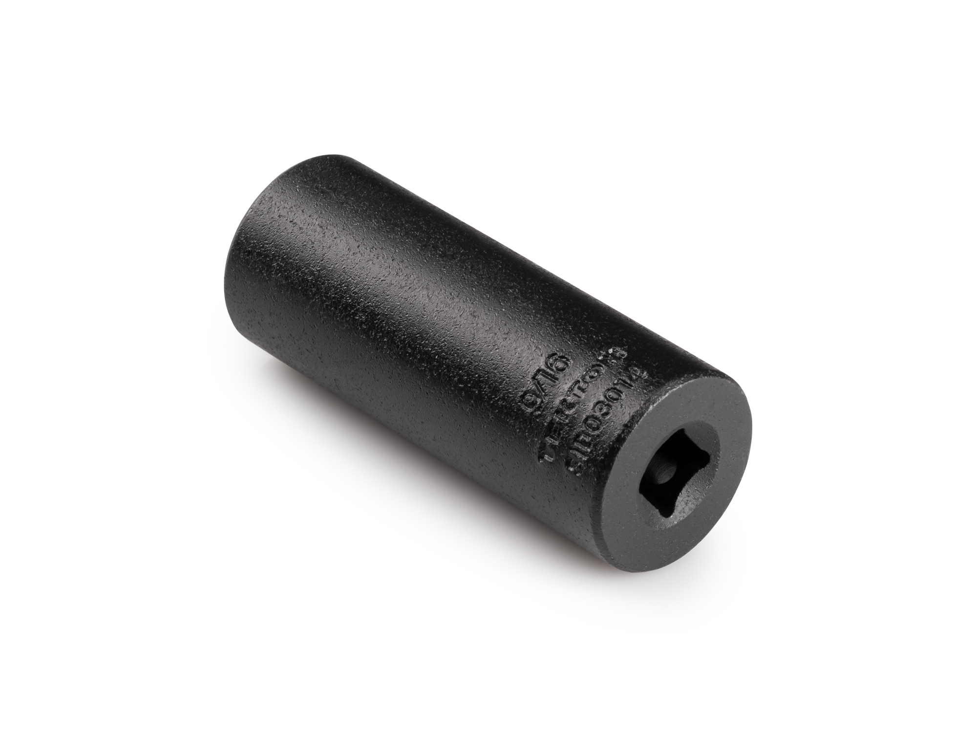 Size: 9/16 inch (SAE) deep 6-point impact socket. Has a high-visibility laser etched size marking and a permanent stamped size marking. SID03014.