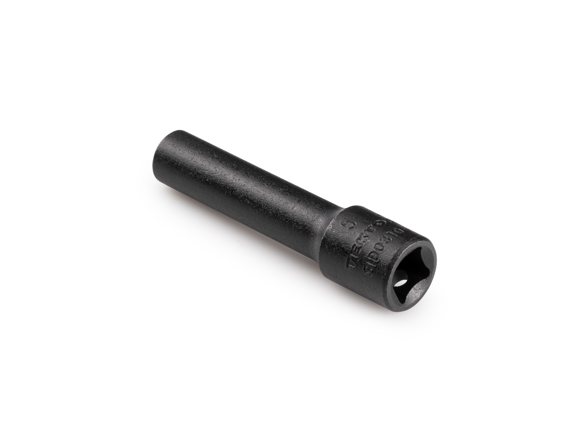 Size: 5 mm (metric) deep 6-point impact socket. Has a high-visibility laser etched size marking and a permanent stamped size marking. SID03104.