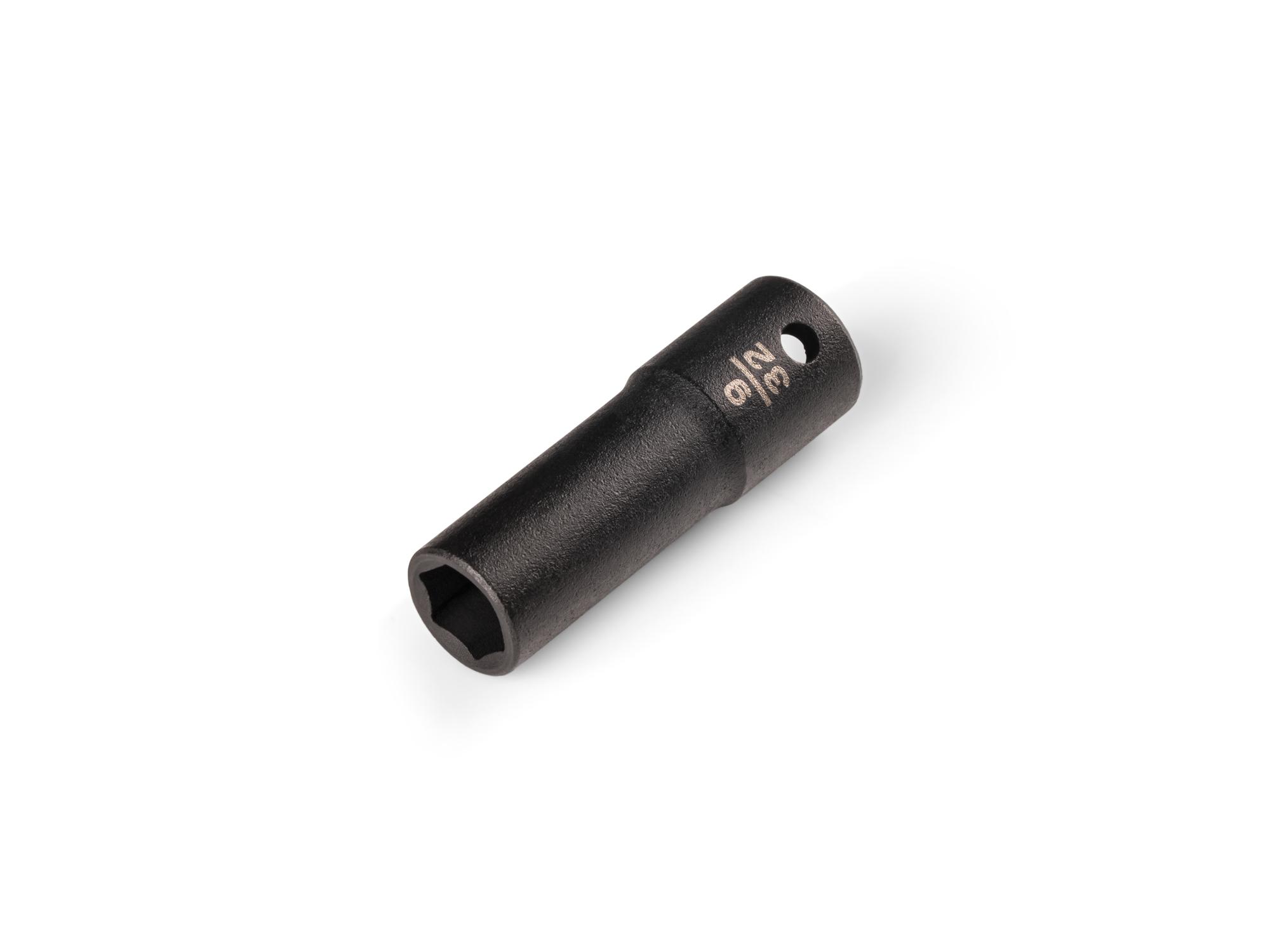 Front-right angle view of Tekton impact drive 6-point socket. Item #SID04007