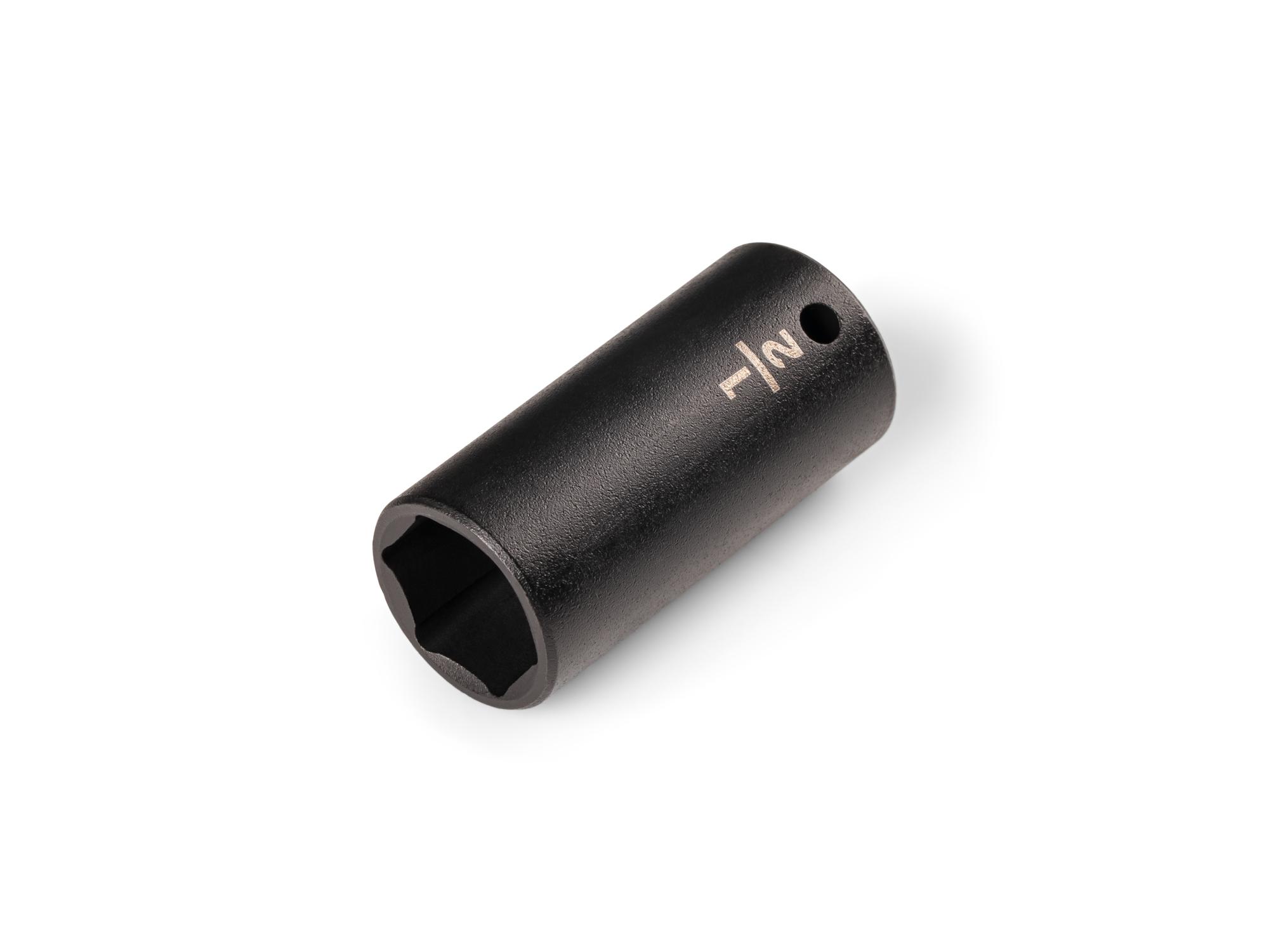 Front-right angle view of Tekton impact drive 6-point socket. Item #SID04013