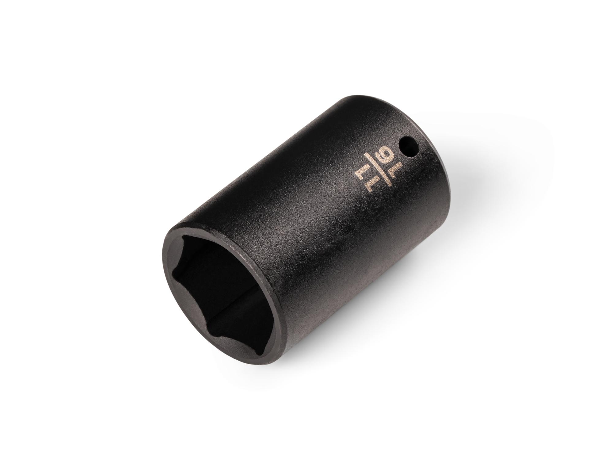 Front-right angle view of Tekton impact drive 6-point socket. Item #SID04017