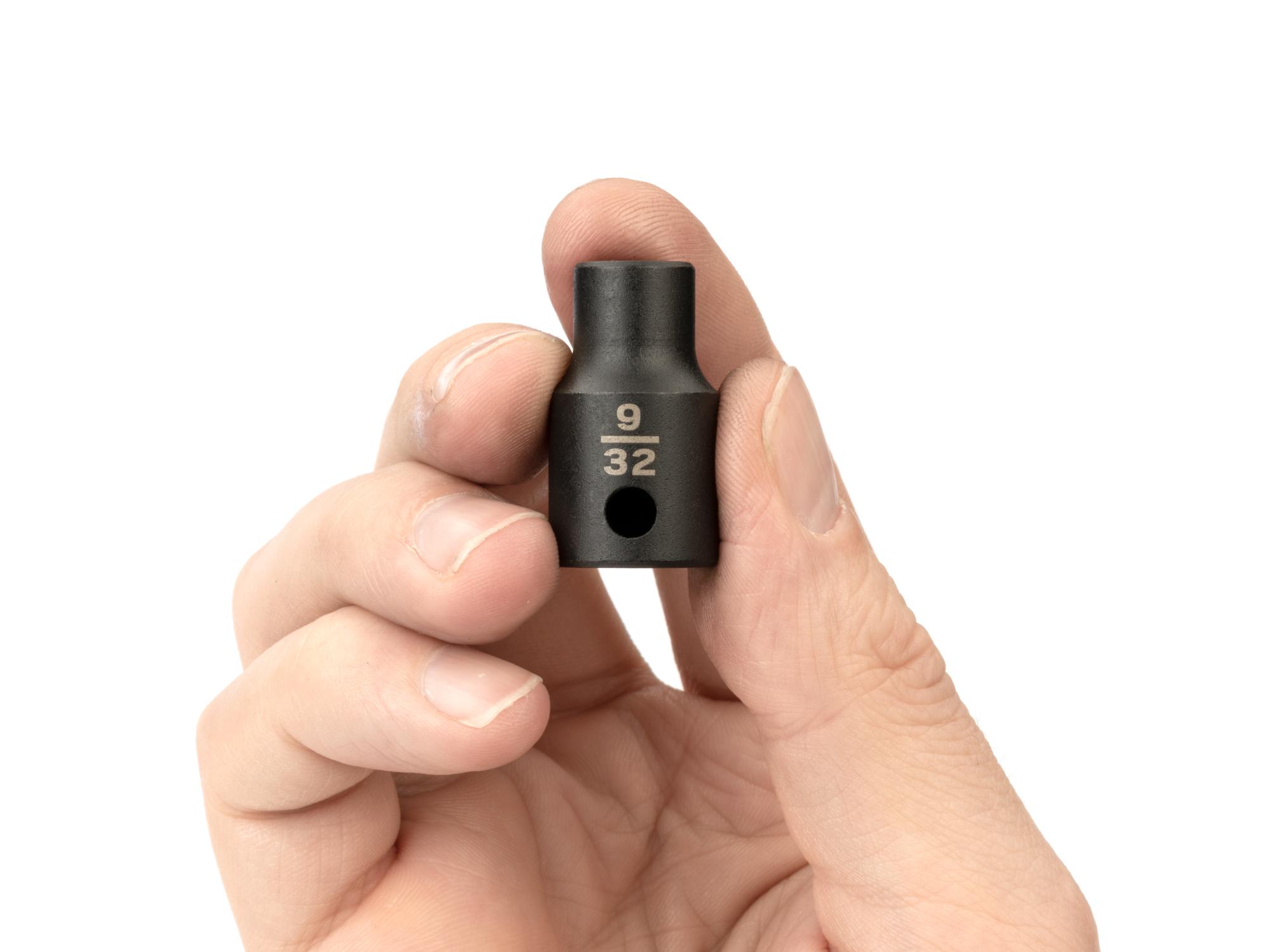 Person holding Tekton impact drive 6-point socket. Item #SID12007