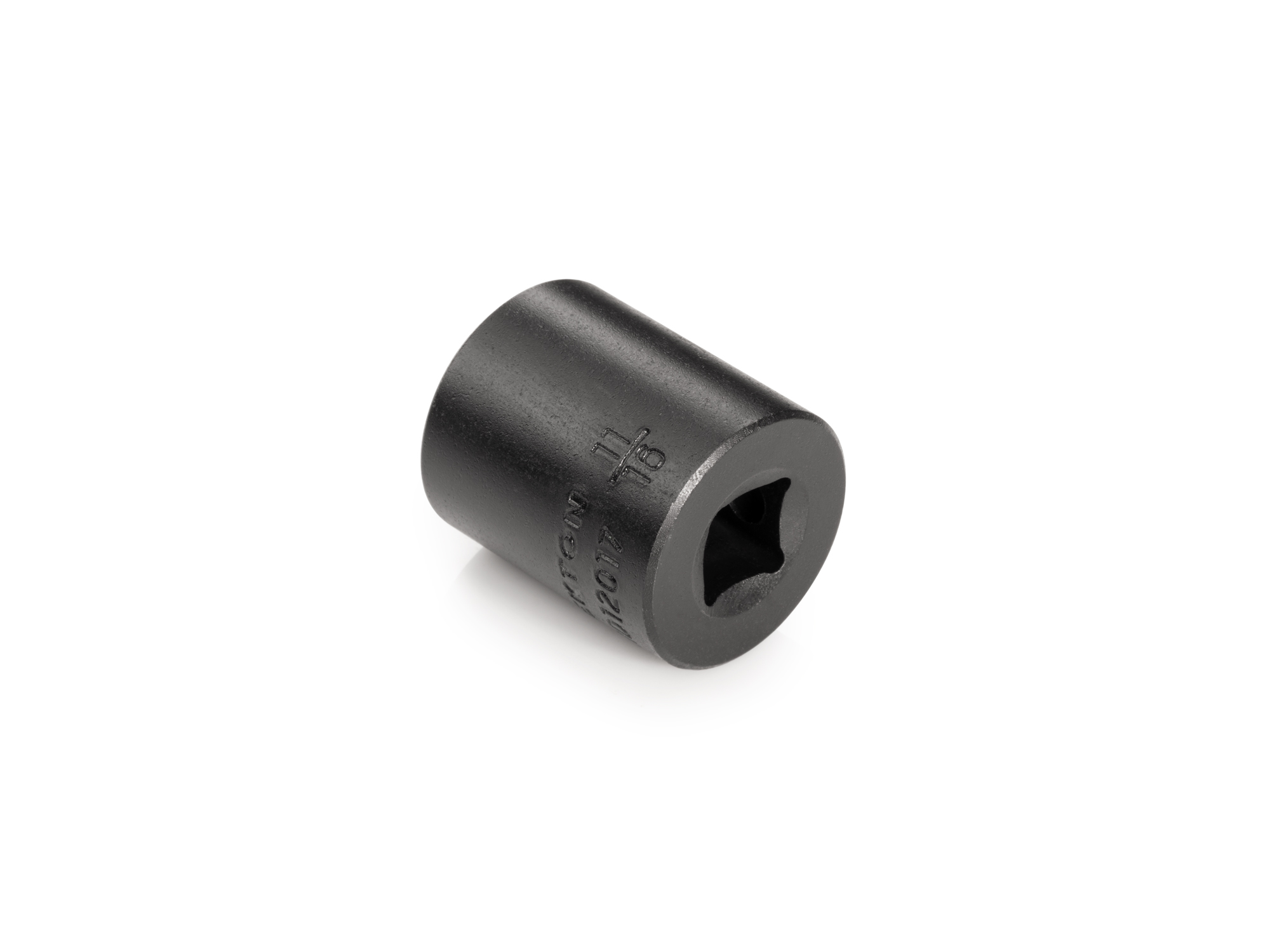 Size: 11/16 inch (SAE) 6-point standard/shallow impact socket. Has a high-visibility laser etched size marking and a permanent stamped size marking. SID12017.