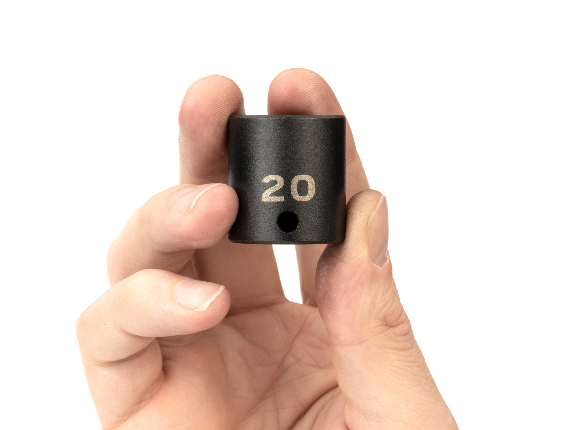 Size: 20 mm (Metric) 6-point standard/shallow impact socket. Has a high-visibility laser etched size marking and a permanent stamped size marking. SID12120.