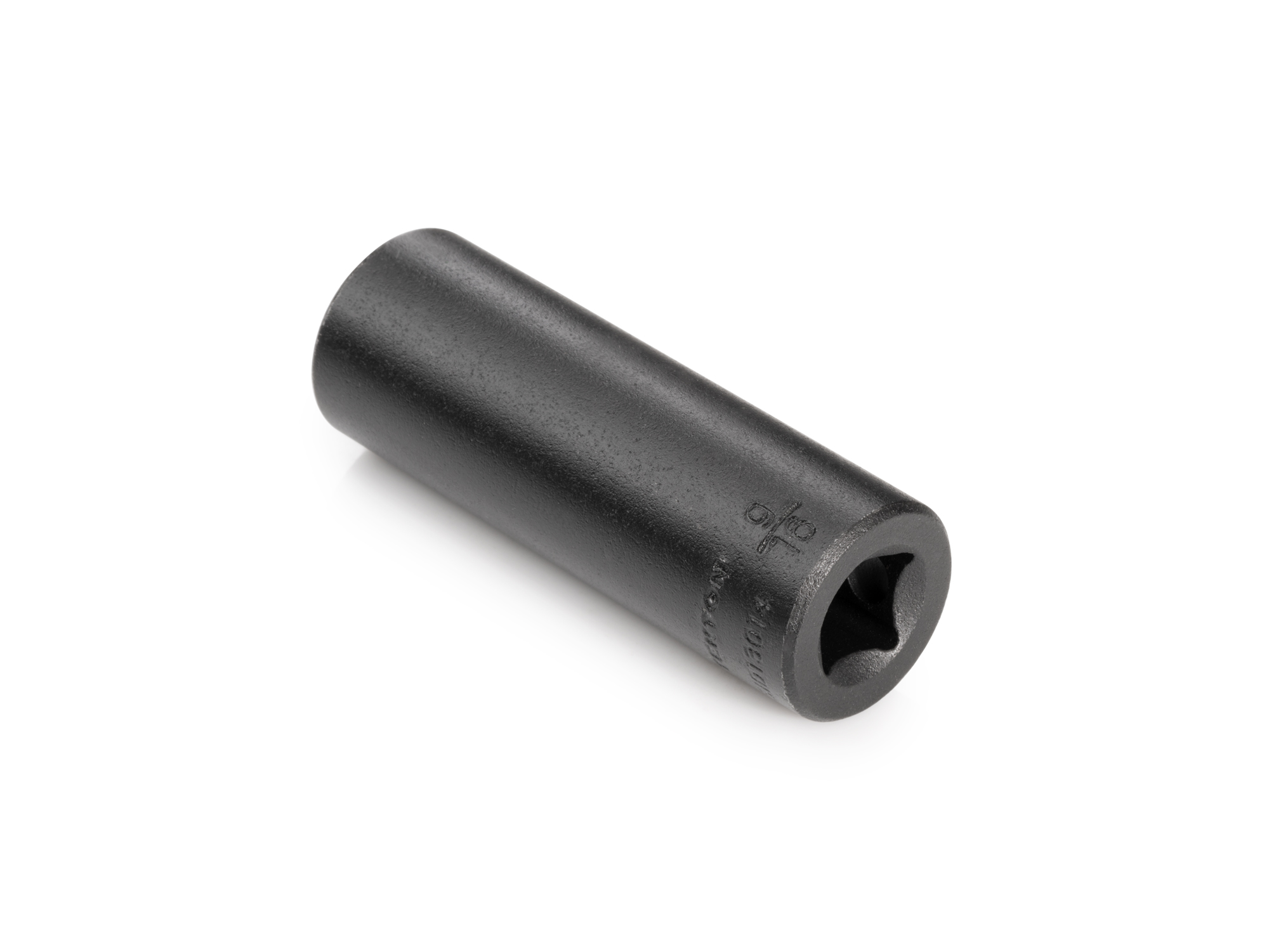 Size: 9/16 inch (SAE) 6-point deep impact socket. Has both a high-visibility laser etched size marking and a permanent stamped size marking. SID13014.