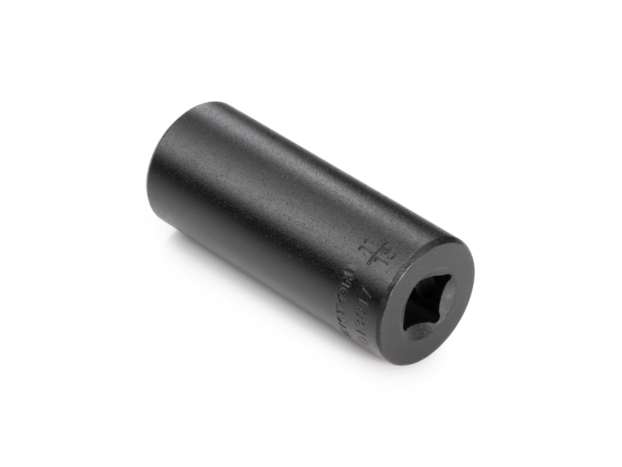 Size: 11/16 inch (SAE) 6-point deep impact socket. Has both a high-visibility laser etched size marking and a permanent stamped size marking. SID13017.