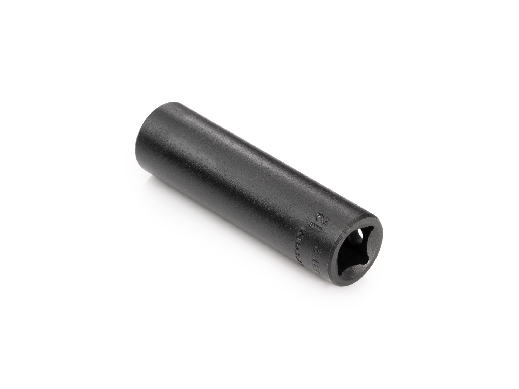 Size: 12 mm (Metric) 6-point deep impact socket. Has both a high-visibility laser etched size marking and a permanent stamped size marking. SID13112.