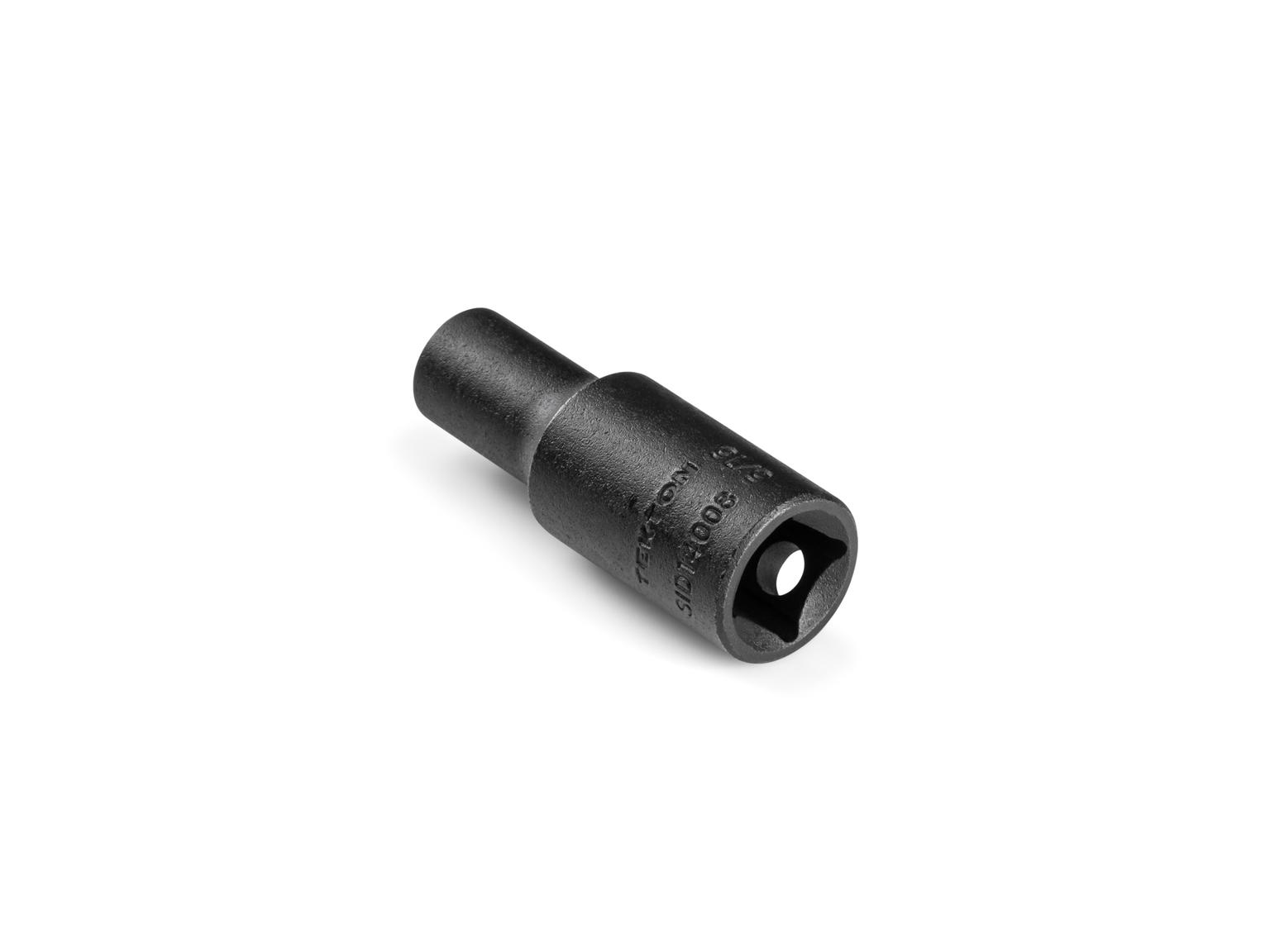 Back angle view of Tekton 5/16 inch impact drive 6-point socket. Item #SID14008