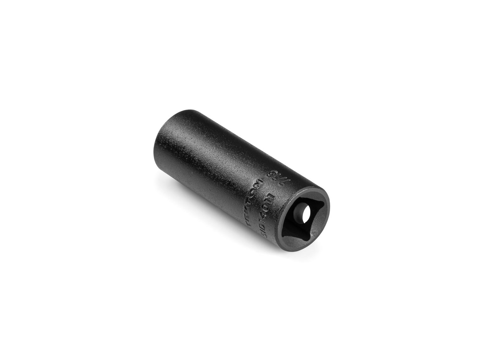 Back angle view of Tekton 7/16 inch impact drive 6-point socket. Item #SID14011