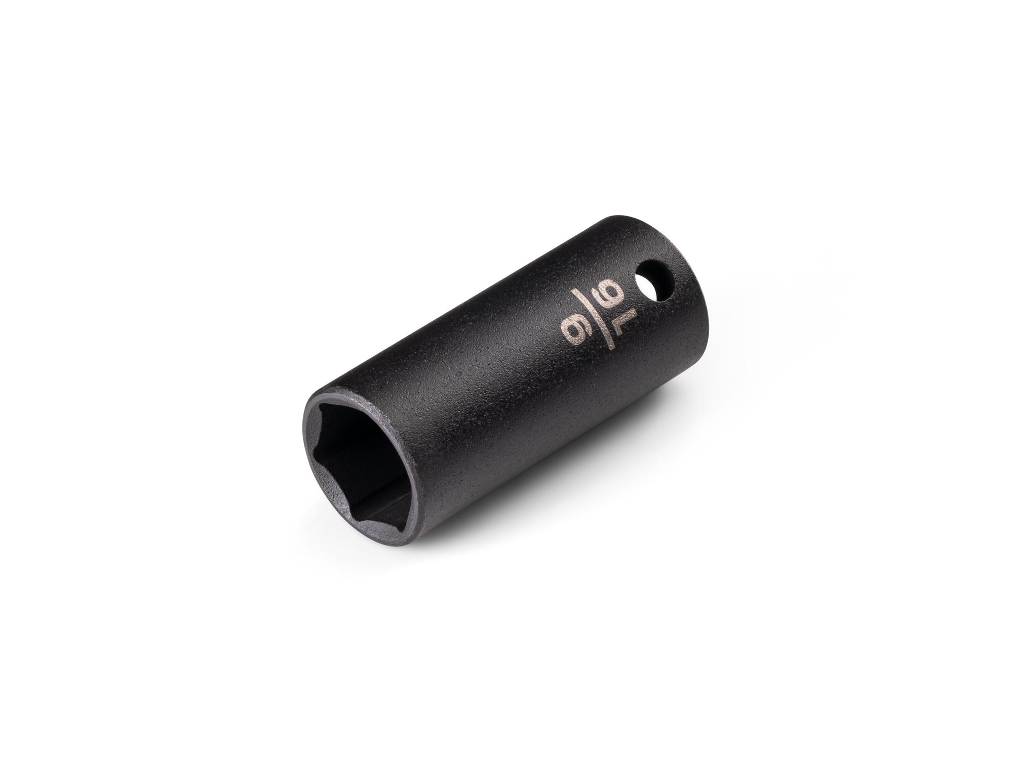 Front-right angle view of Tekton impact drive 6-point socket. Item #SID14014