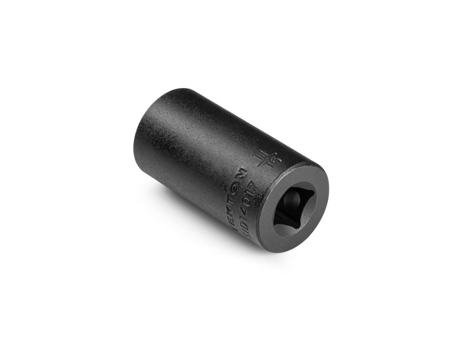 Back angle view of Tekton 11/16 inch impact drive 6-point socket. Item #SID14017