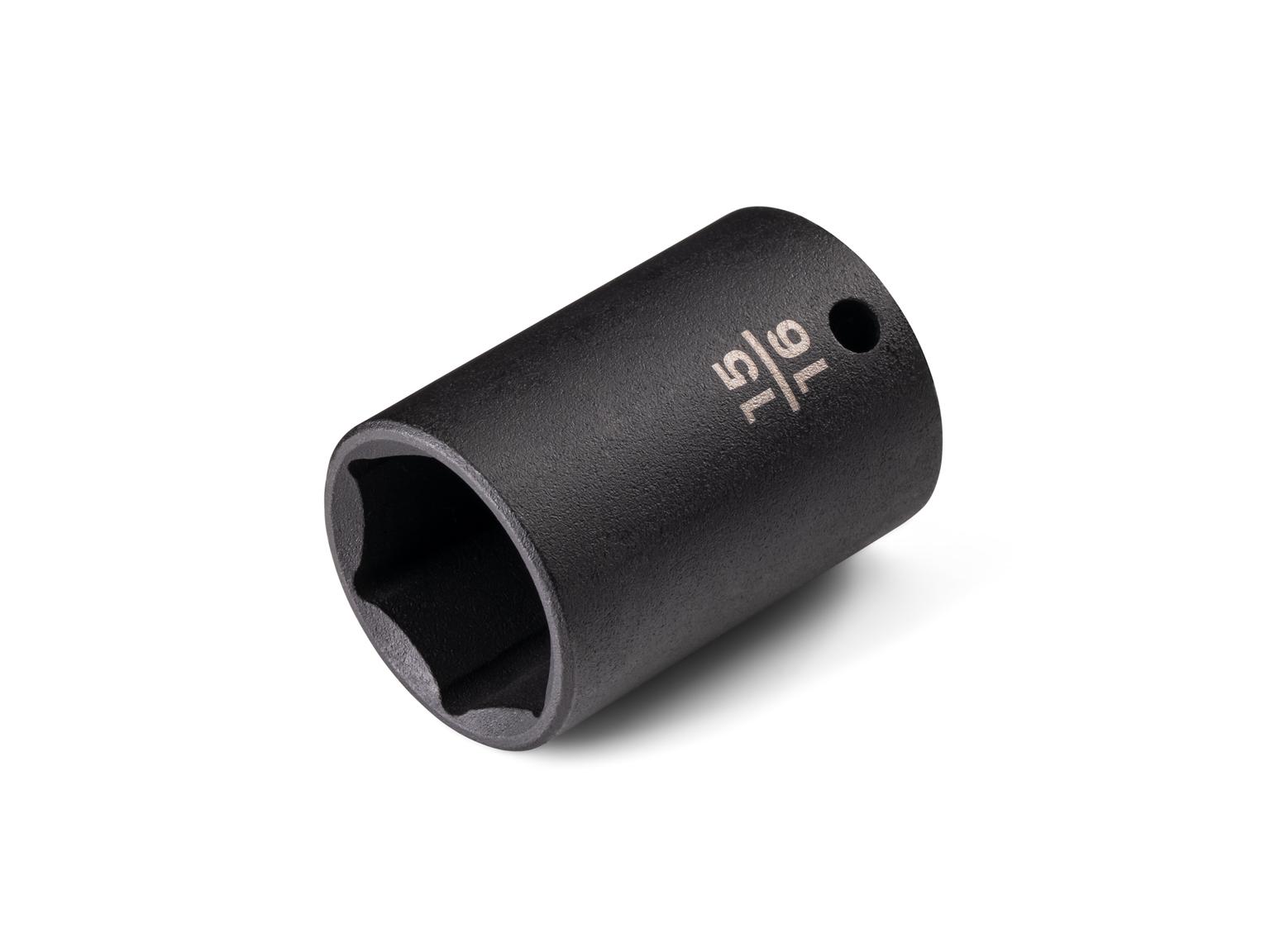 Front-right angle view of Tekton 15/16 inch impact drive 6-point socket. Item #SID14024
