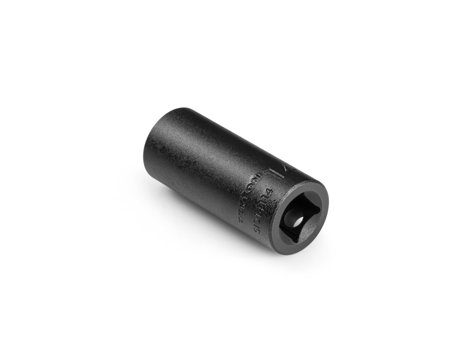 Back angle view of Tekton 14 millimeter impact drive 6-point socket. Item #SID14114