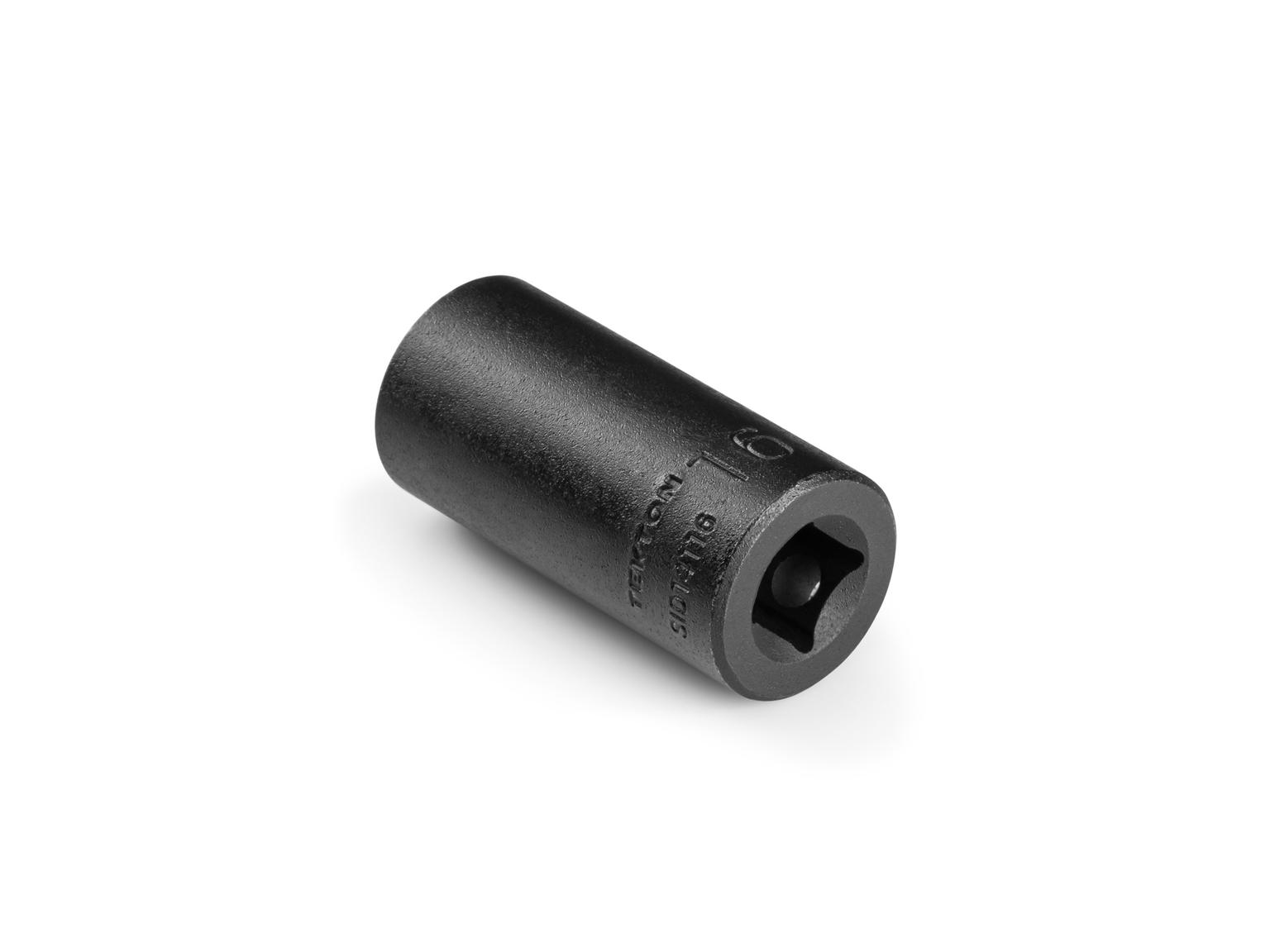 Back angle view of Tekton 16 millimeter impact drive 6-point socket. Item #SID14116