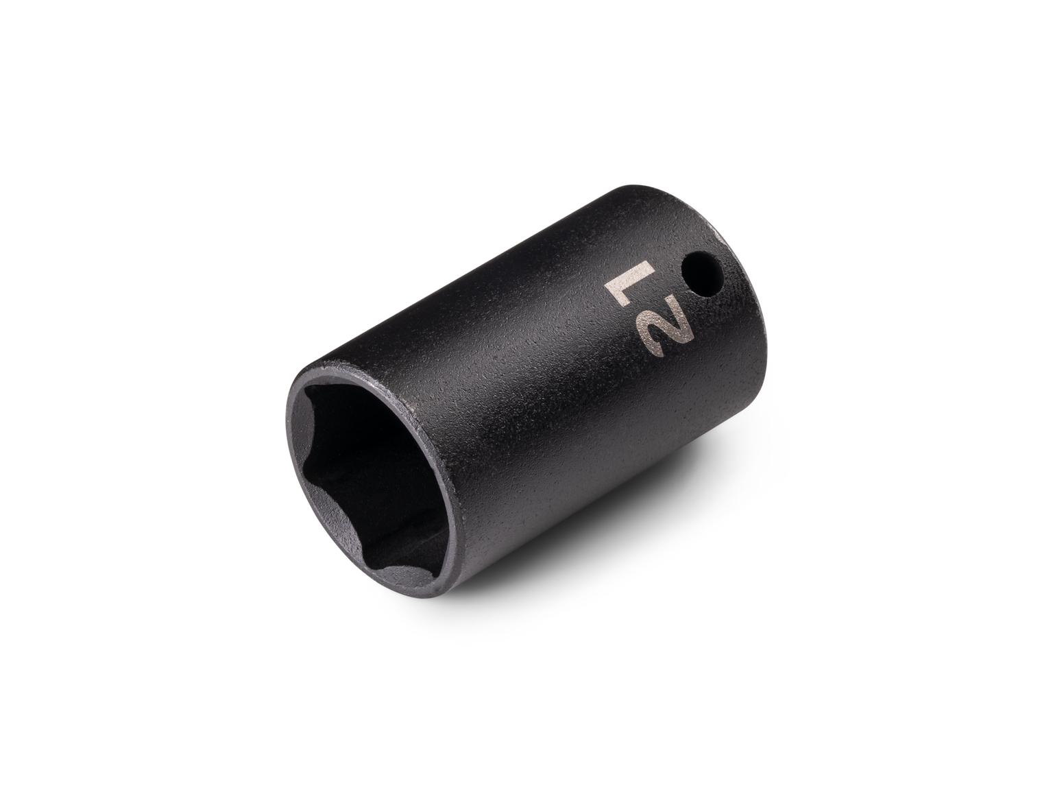 Front-right angle view of Tekton 21 millimeter impact drive 6-point socket. Item #SID14121