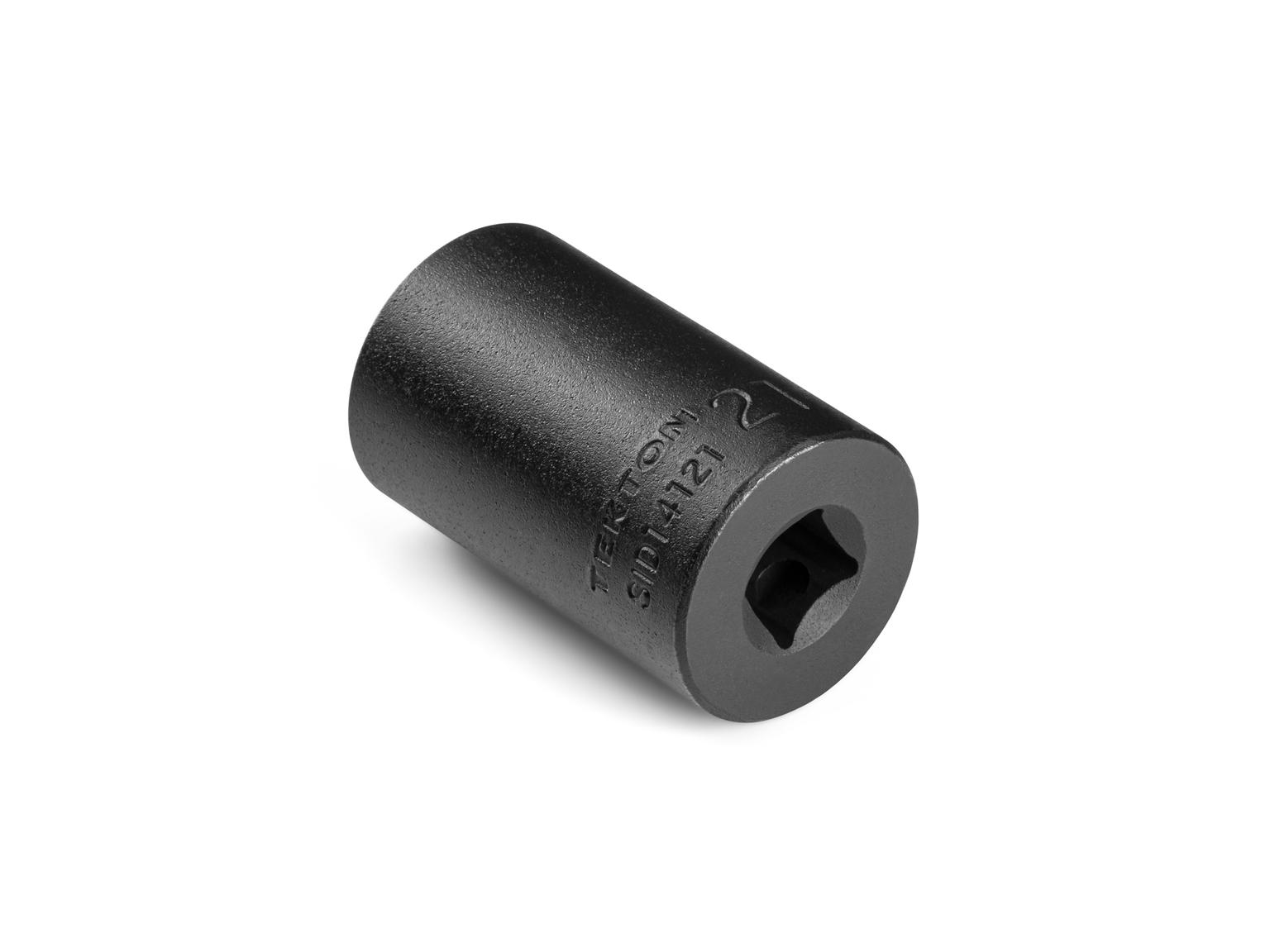 Back angle view of Tekton 21 millimeter impact drive 6-point socket. Item #SID14121
