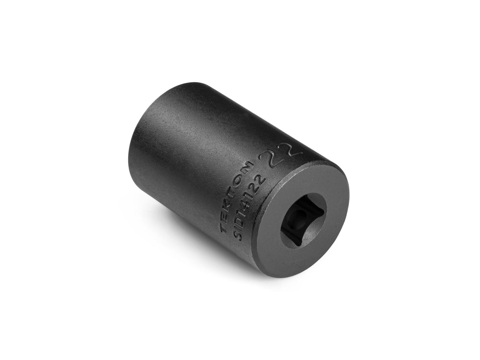 Back angle view of Tekton 22 millimeter impact drive 6-point socket. Item #SID14122