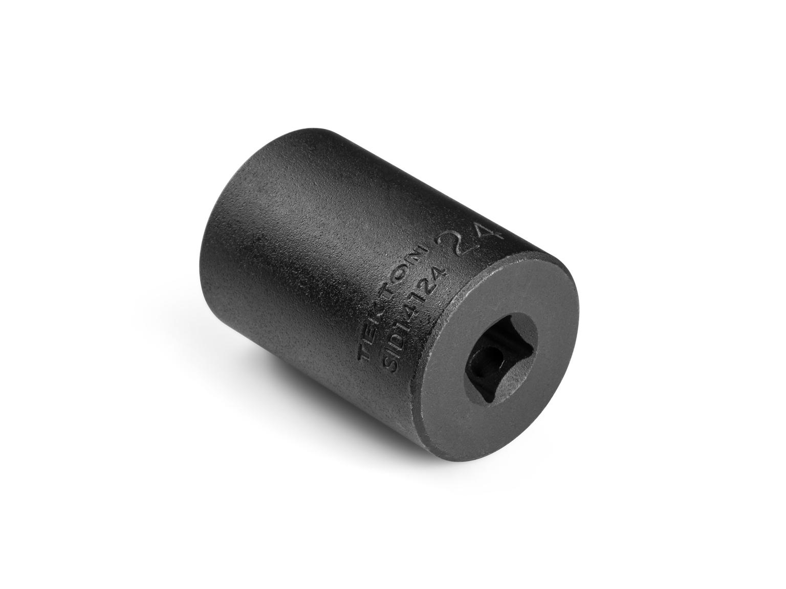 Back angle view of Tekton 24 millimeter impact drive 6-point socket. Item #SID14124