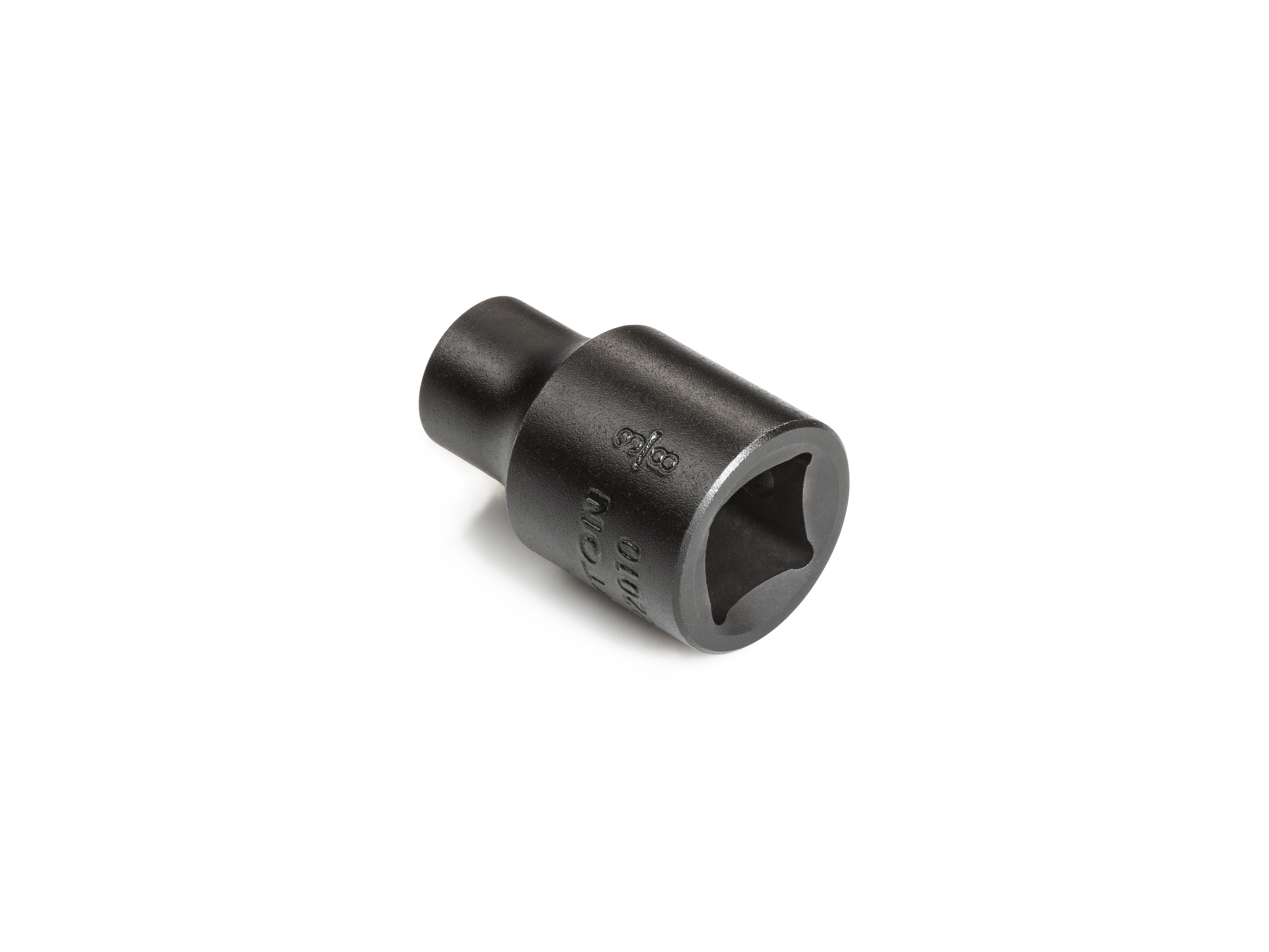 Size: 3/8 inch (SAE) 6-point standard/shallow impact socket. Has a high-visibility laser etched size marking and a permanent stamped size marking. SID22010.