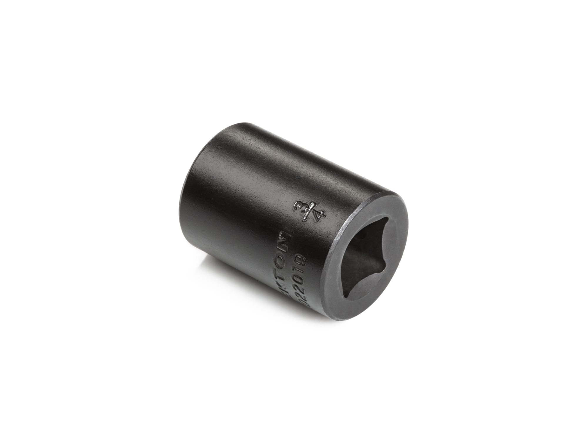 Size: 3/4 inch (SAE) 6-point standard/shallow impact socket. Has a high-visibility laser etched size marking and a permanent stamped size marking. SID22019.