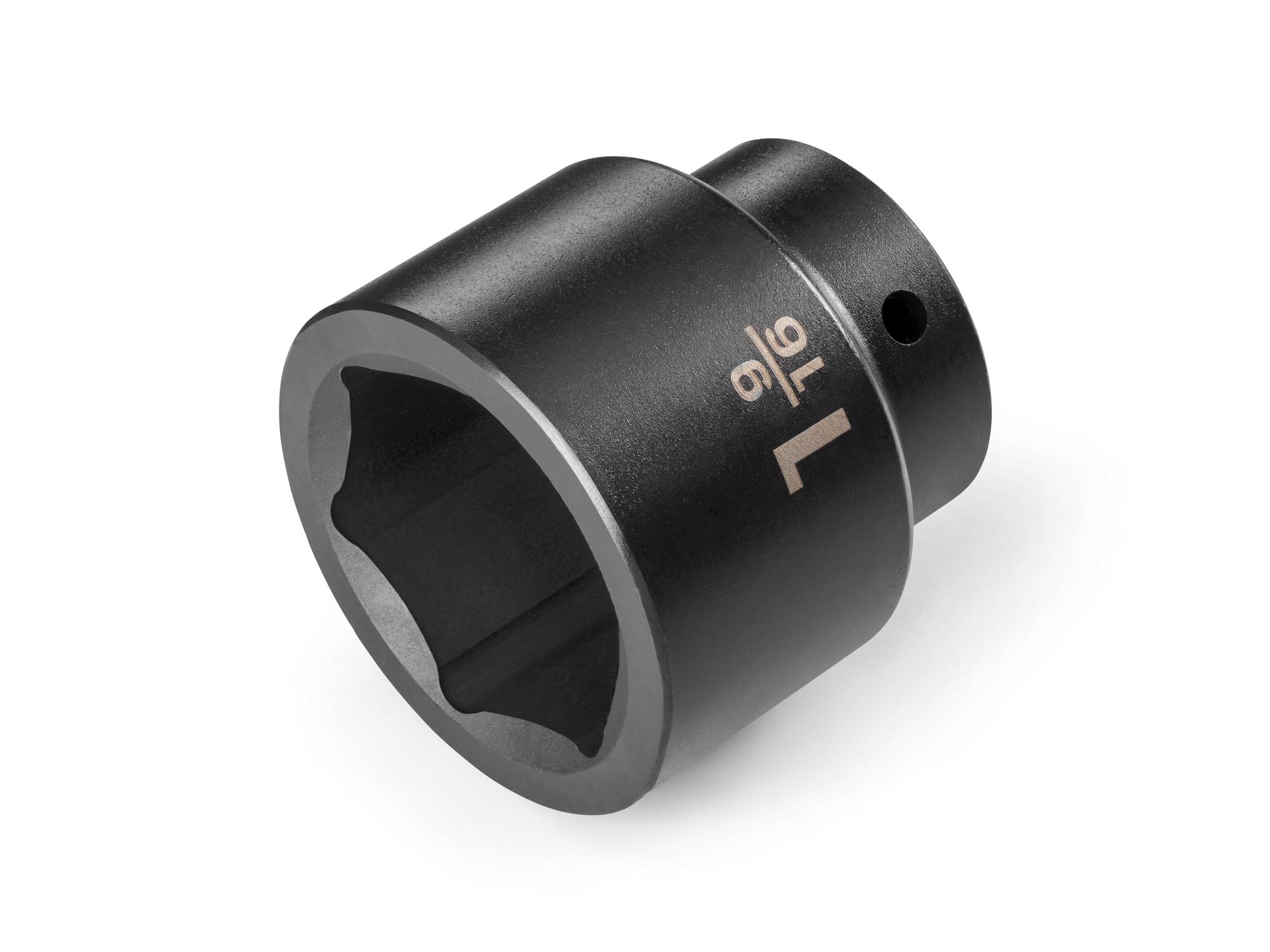 Front-right angle view of Tekton impact drive 6-point socket. Item #SID22040