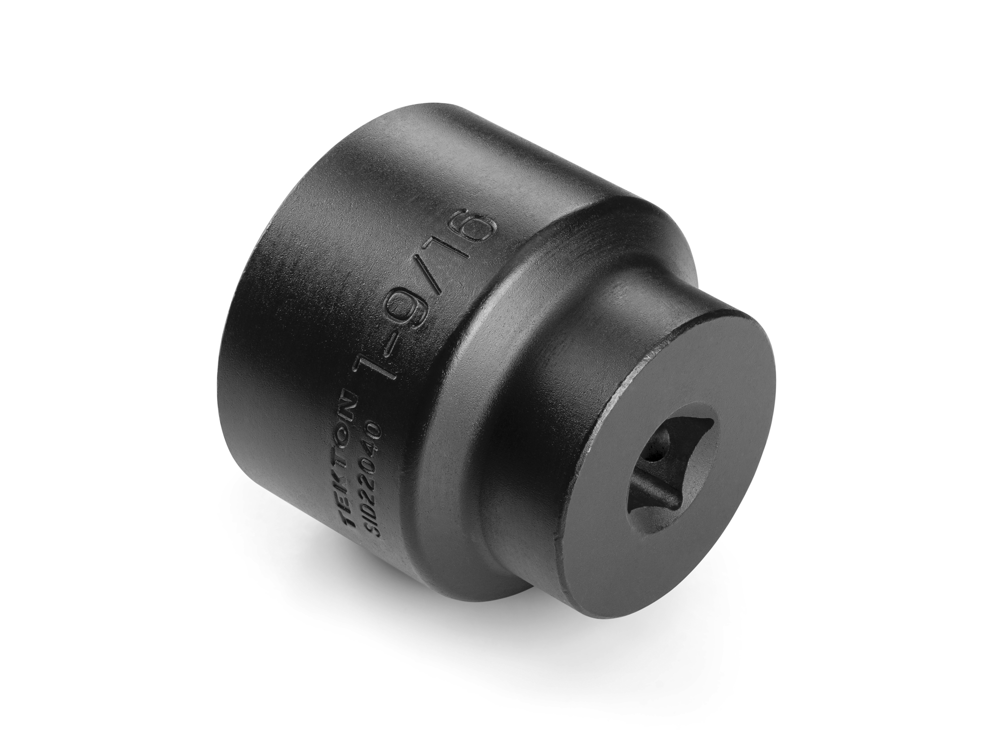 Back angle view of Tekton 1 9/16 inch impact drive 6-point socket set. Item #SID22040