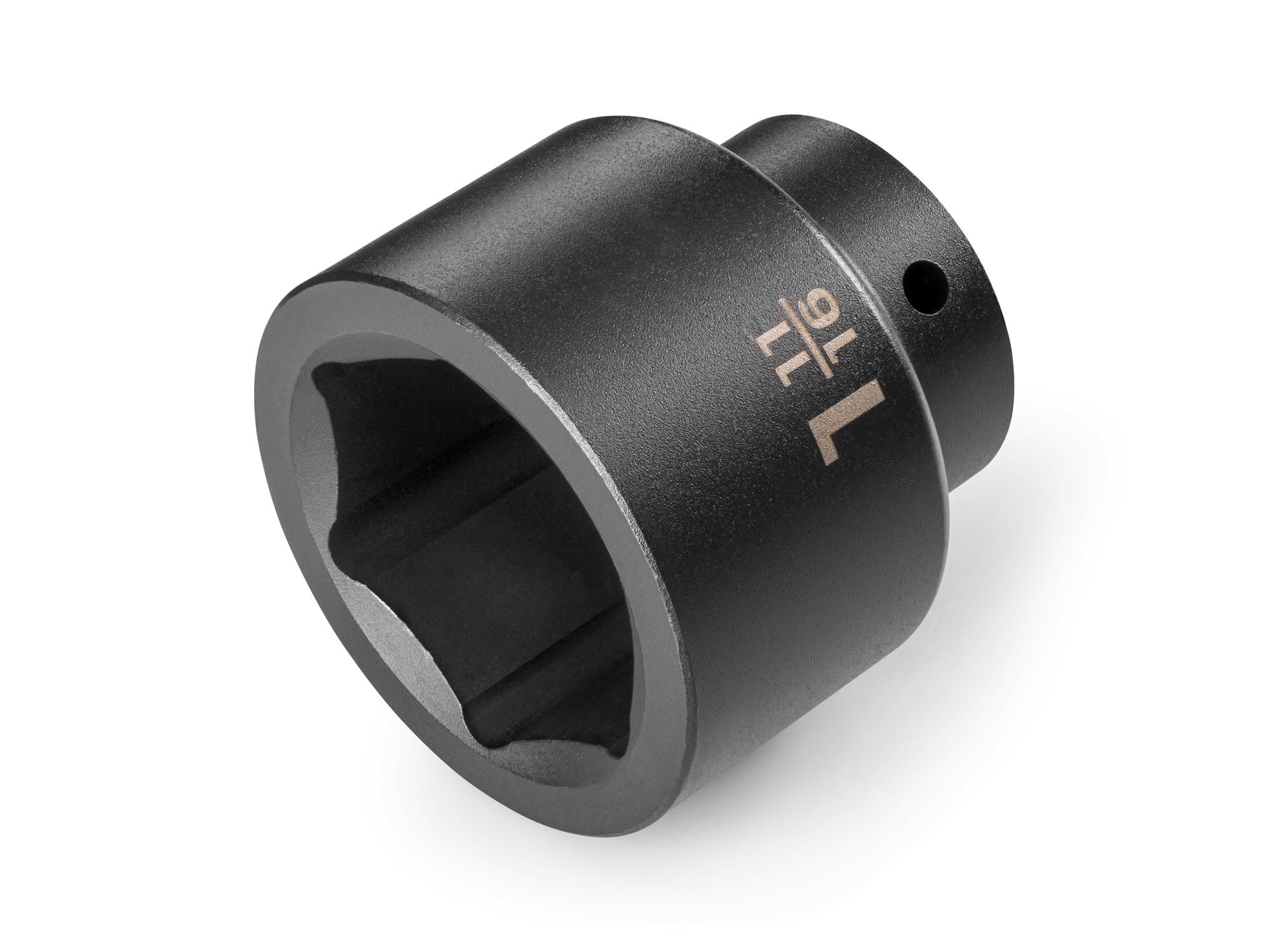 Front-right angle view of Tekton impact drive 6-point socket. Item #SID22043