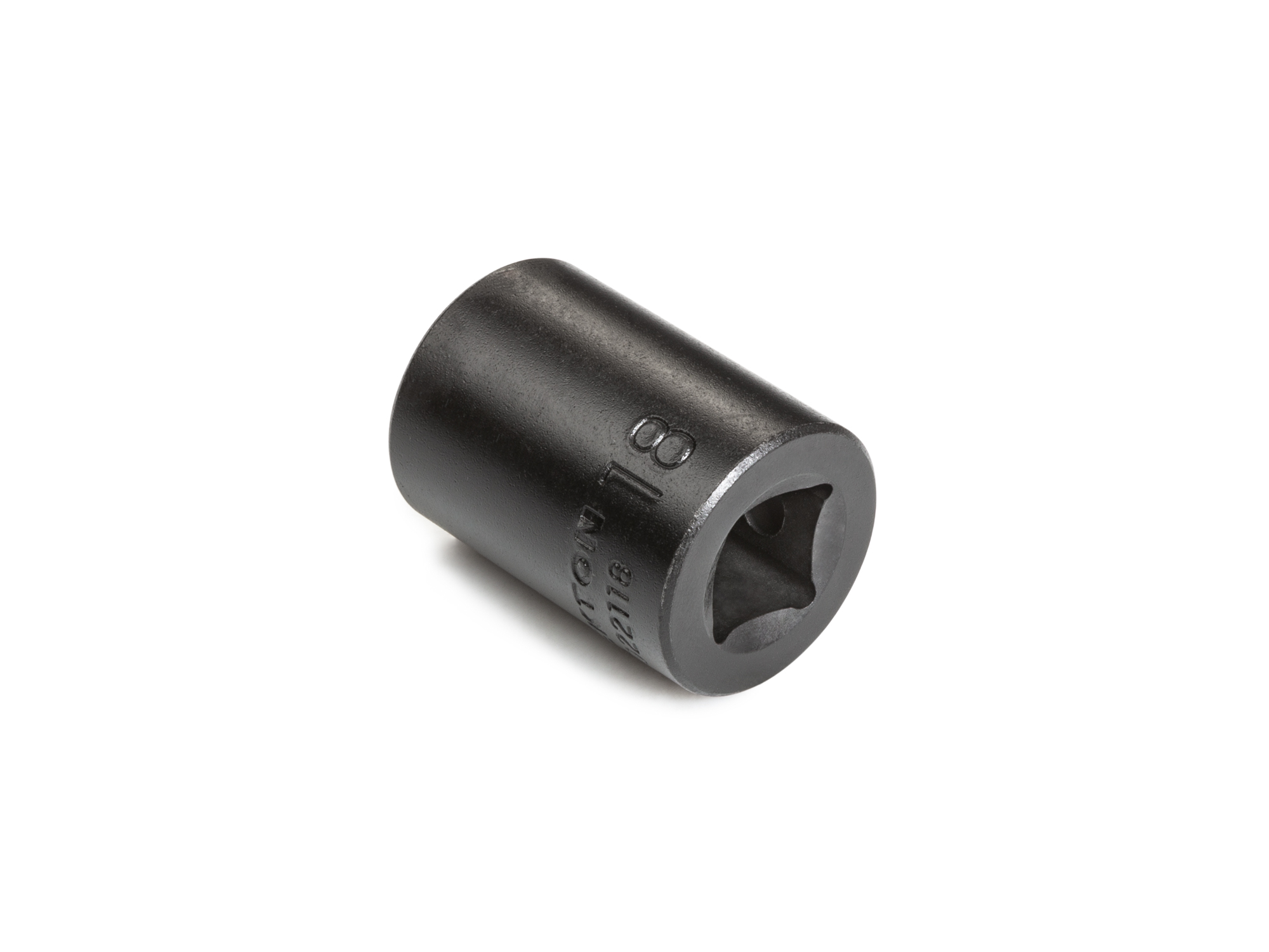 Size: 18 mm (Metric) 6-point standard/shallow impact socket. Has a high-visibility laser etched size marking and a permanent stamped size marking. SID22118.