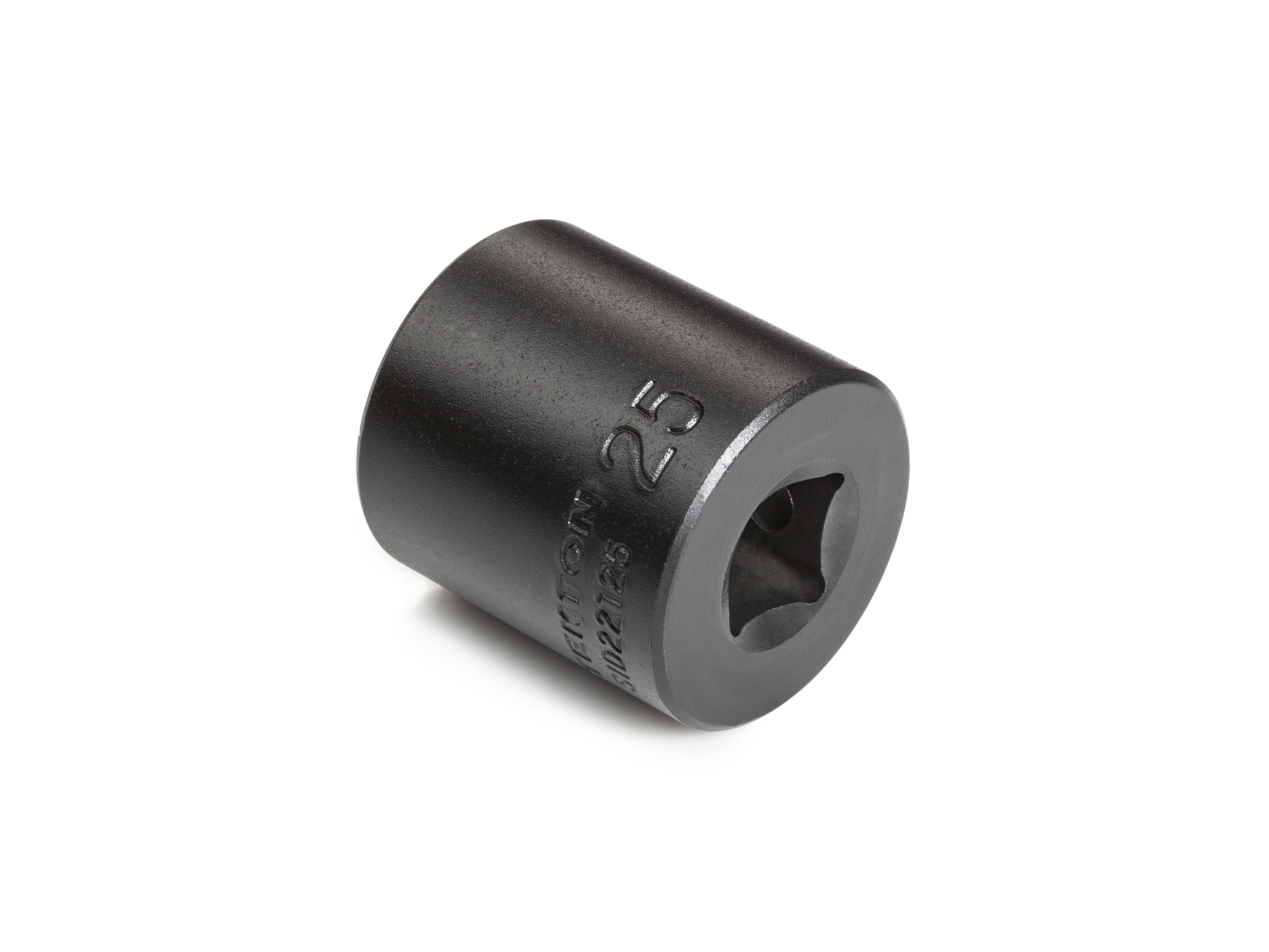 Size: 25 mm (Metric) 6-point standard/shallow impact socket. Has a high-visibility laser etched size marking and a permanent stamped size marking. SID22125.