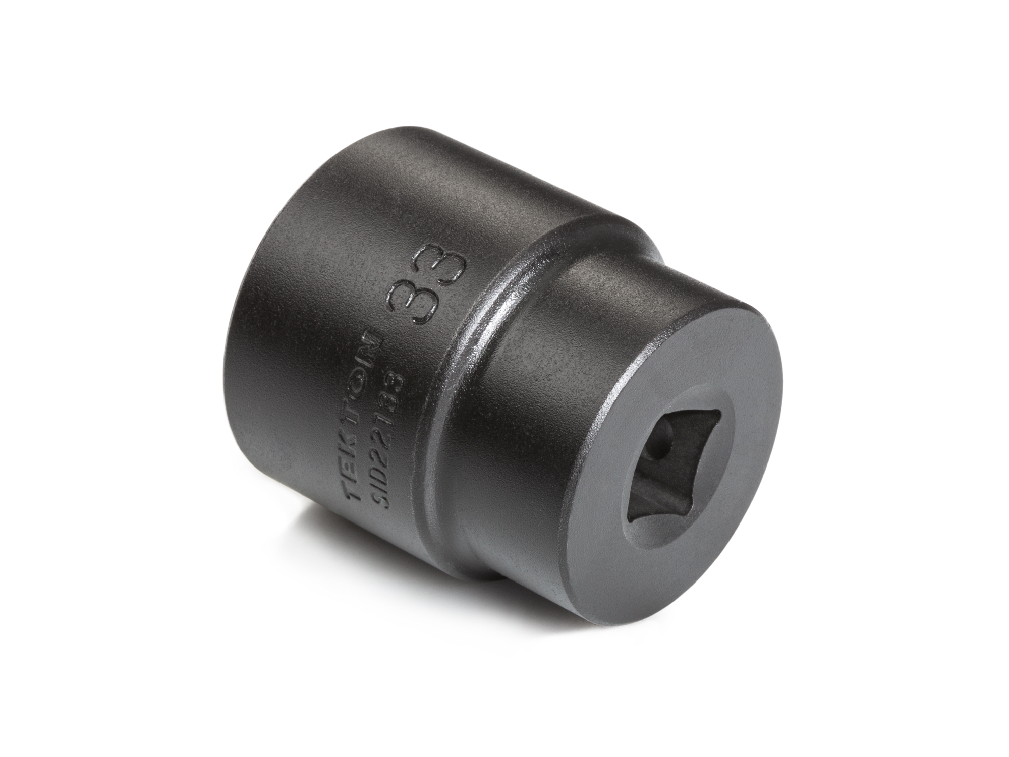 Size: 33 mm (Metric) 6-point standard/shallow impact socket. Has a high-visibility laser etched size marking and a permanent stamped size marking. SID22133.