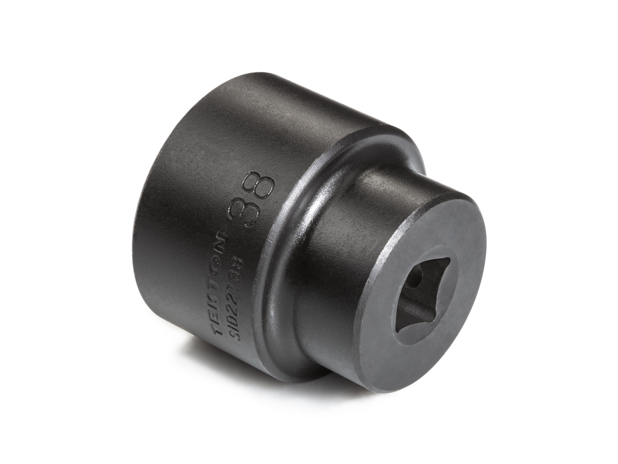 Size: 38 mm (Metric) 6-point standard/shallow impact socket. Has a high-visibility laser etched size marking and a permanent stamped size marking. SID22138.