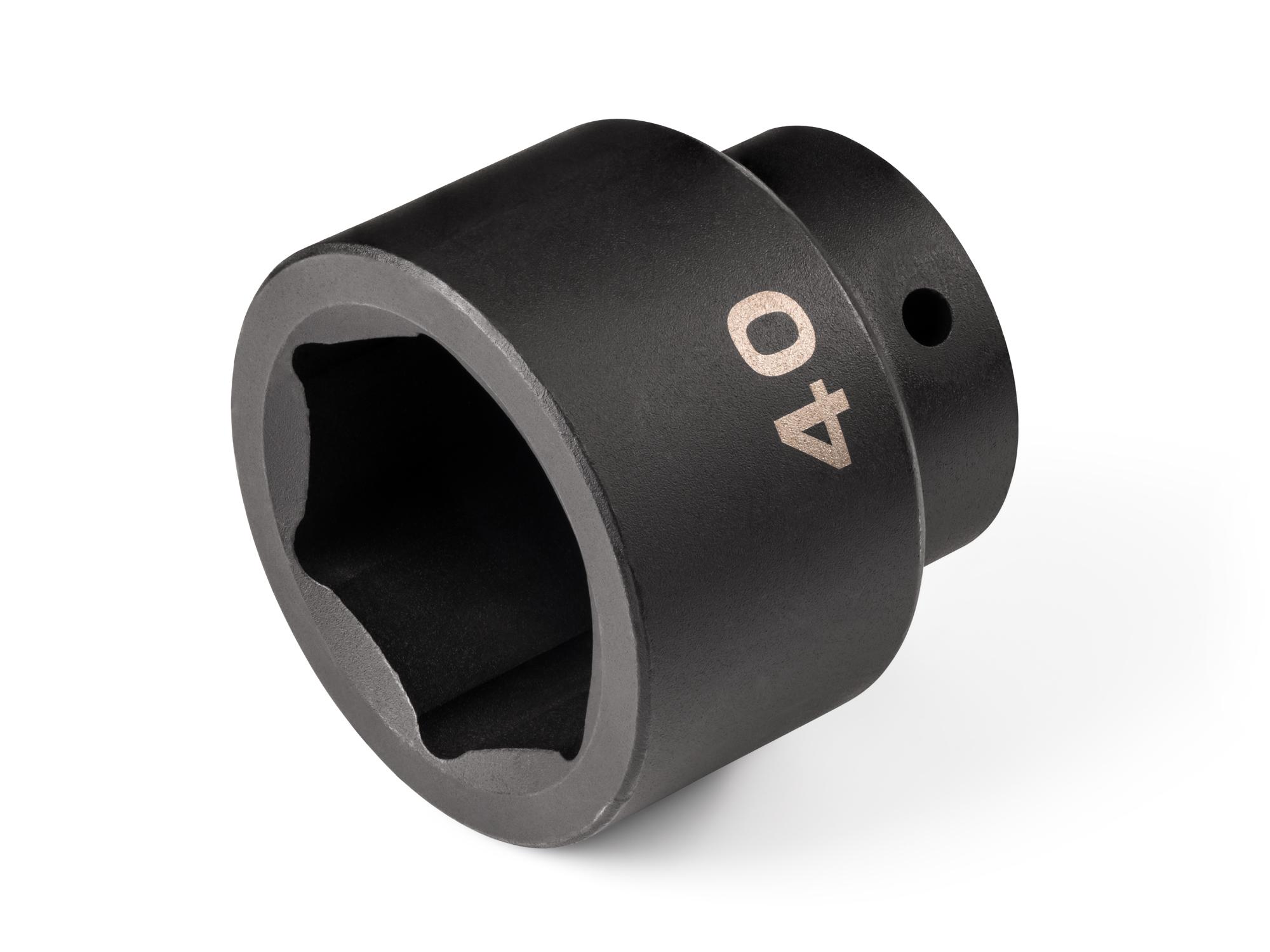 Front-right angle view of Tekton impact drive 6-point socket. Item #SID22140