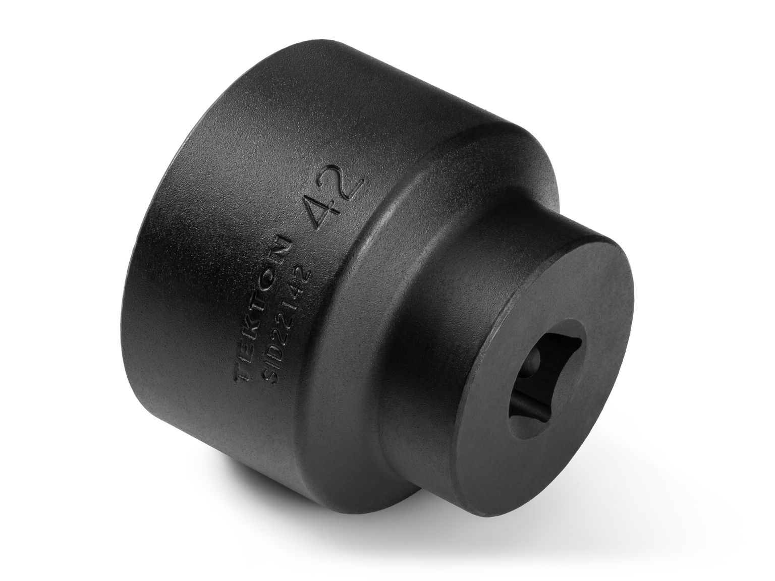 Back angle view of Tekton 42 millimeter impact drive 6-point socket. Item #SID22142
