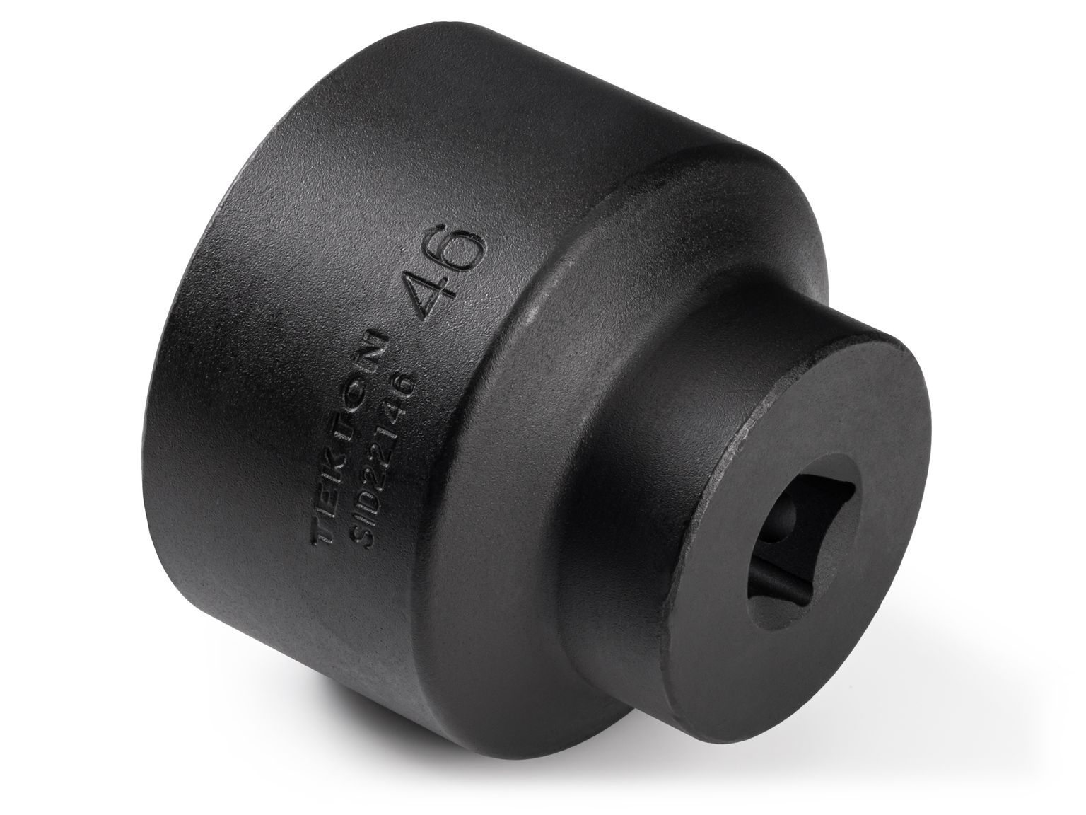 Back angle view of Tekton 46 millimeter impact drive 6-point socket. Item #SID22146