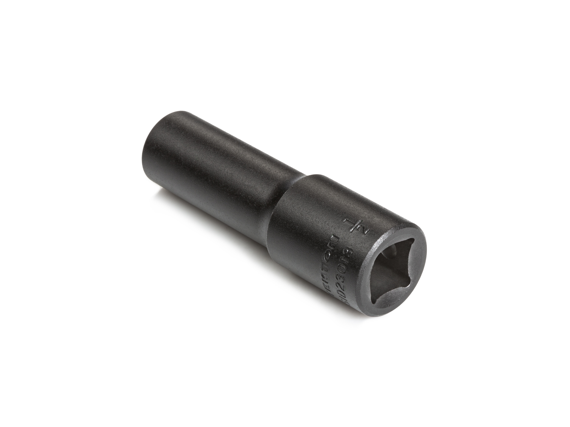 Size: 1/2 inch (SAE) 6-point deep individual impact socket. Has a high-visibility laser etched size marking and a permanent stamped size marking. SID23013.