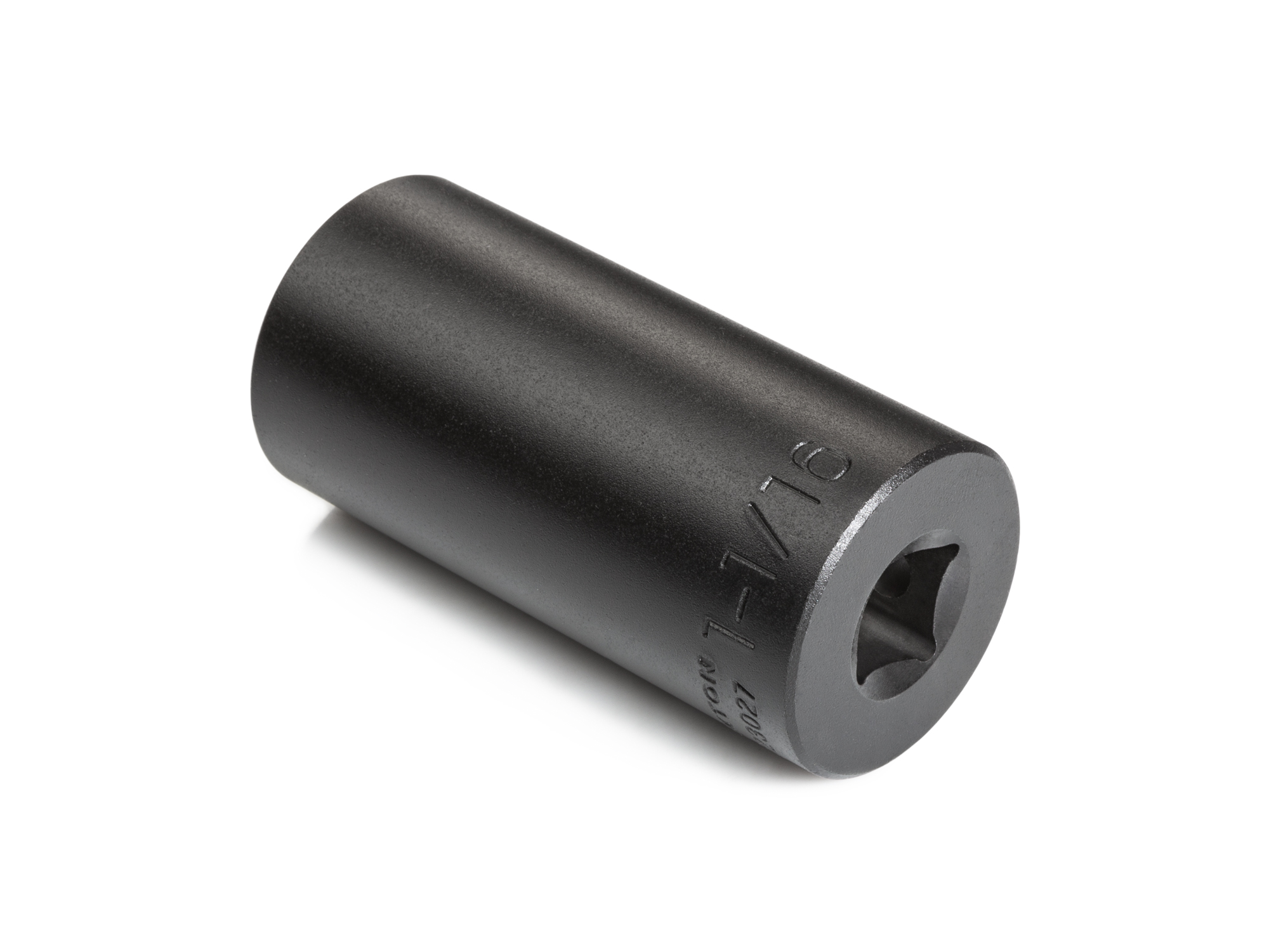 Size: 1-1/16 inch (SAE) 6-point deep individual impact socket. Has a high-visibility laser etched size marking and a permanent stamped size marking. SID23027.