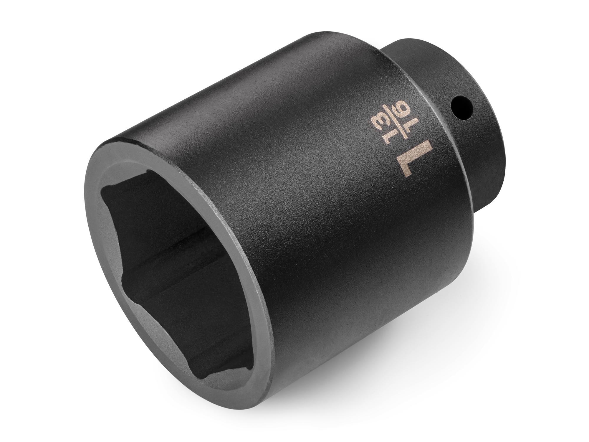 Front-right angle view of Tekton impact drive 6-point socket. Item #SID23046