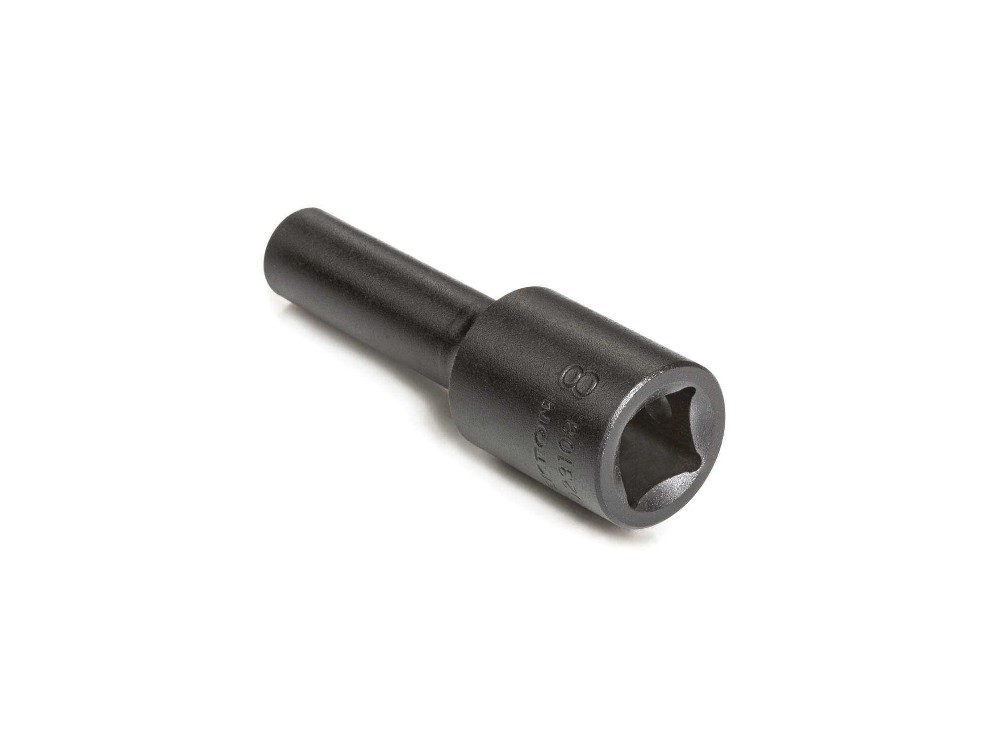 Size: 8 mm (Metric) 6-point deep individual impact socket. Has a high-visibility laser etched size marking and a permanent stamped size marking. SID23108.